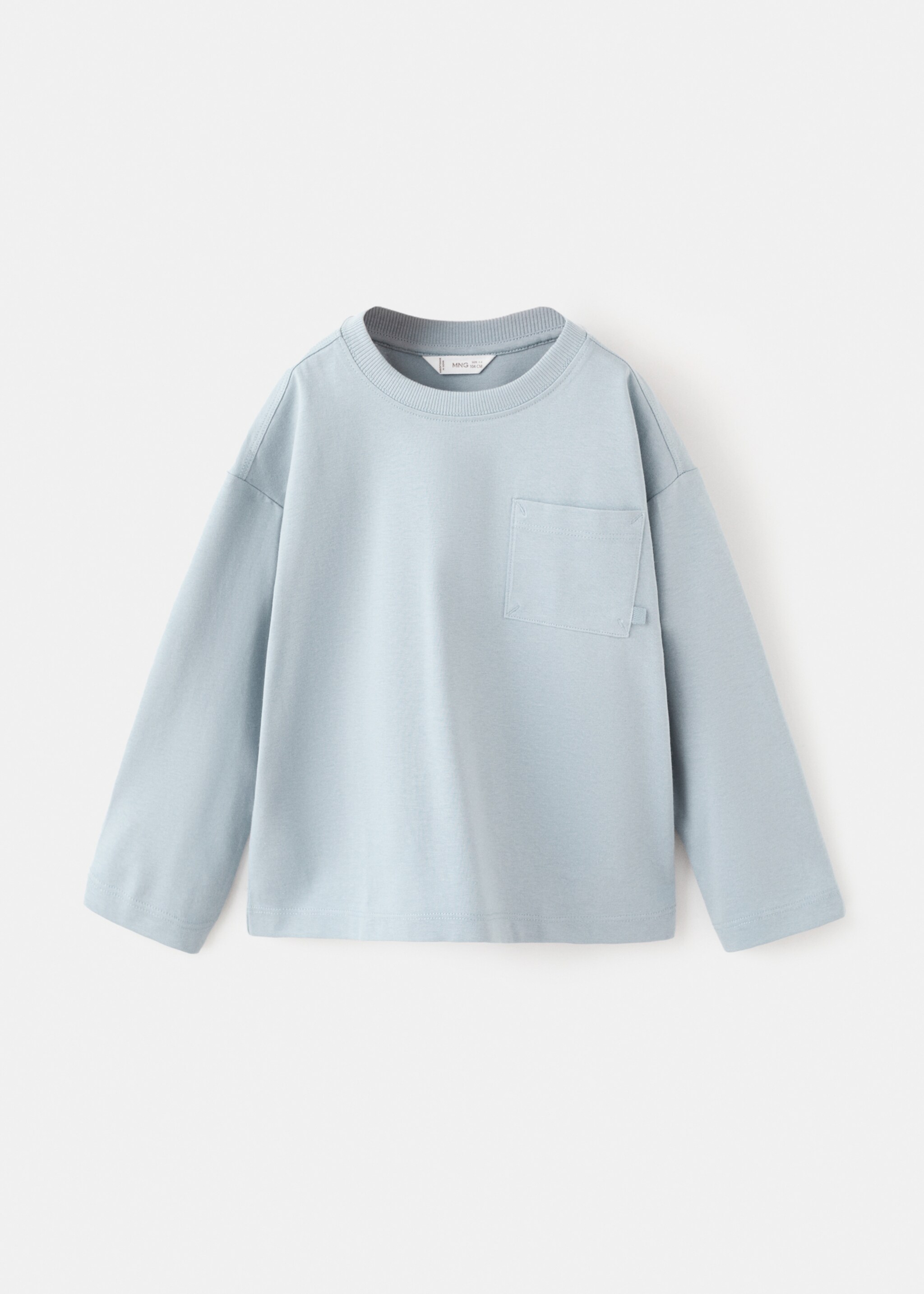 Pocket cotton T-shirt - Article without model, Sky Blue. Ref: 27061196-00.