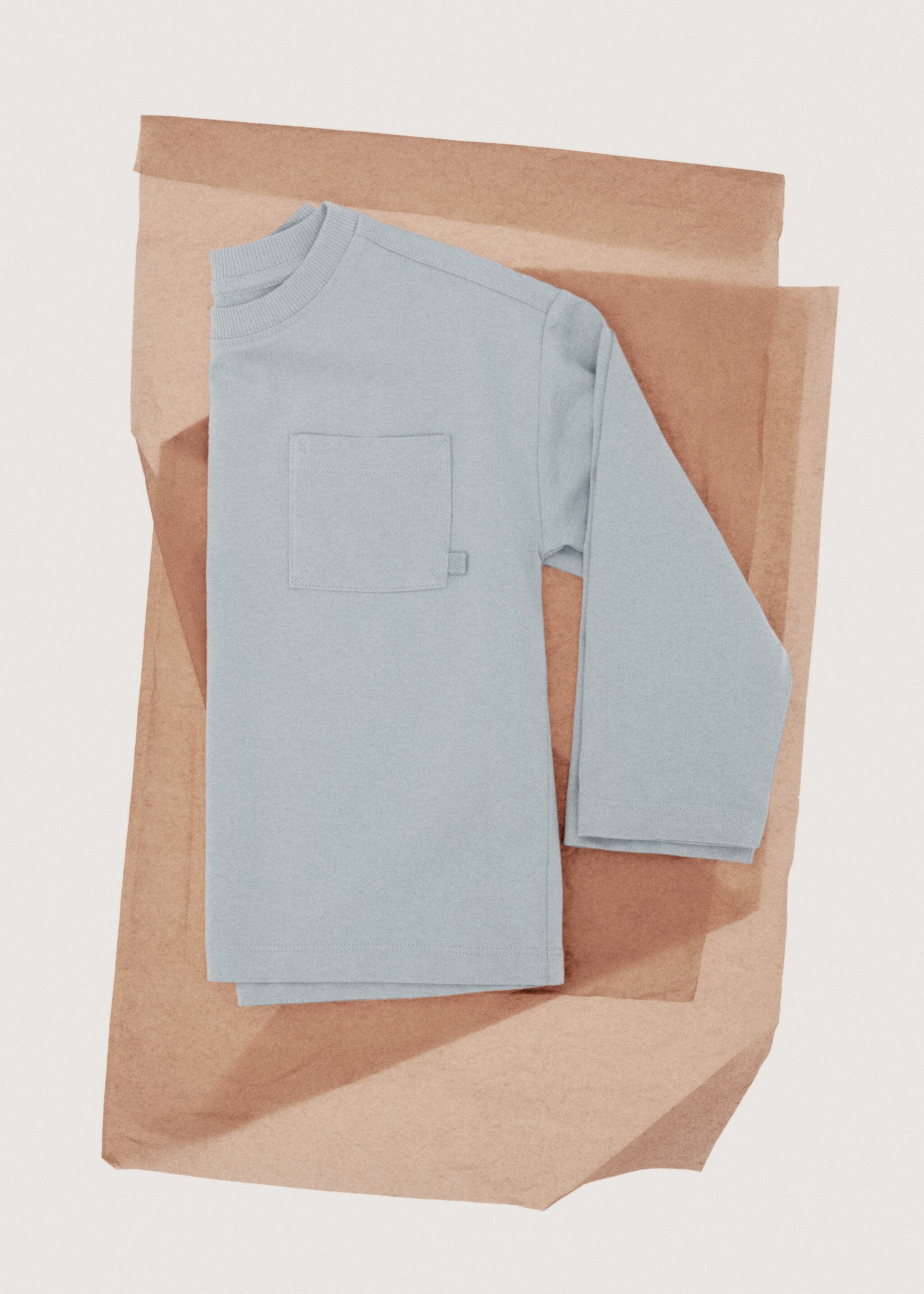 Pocket cotton T-shirt - Details of the article 7, Sky Blue. Ref: 27061196-00.