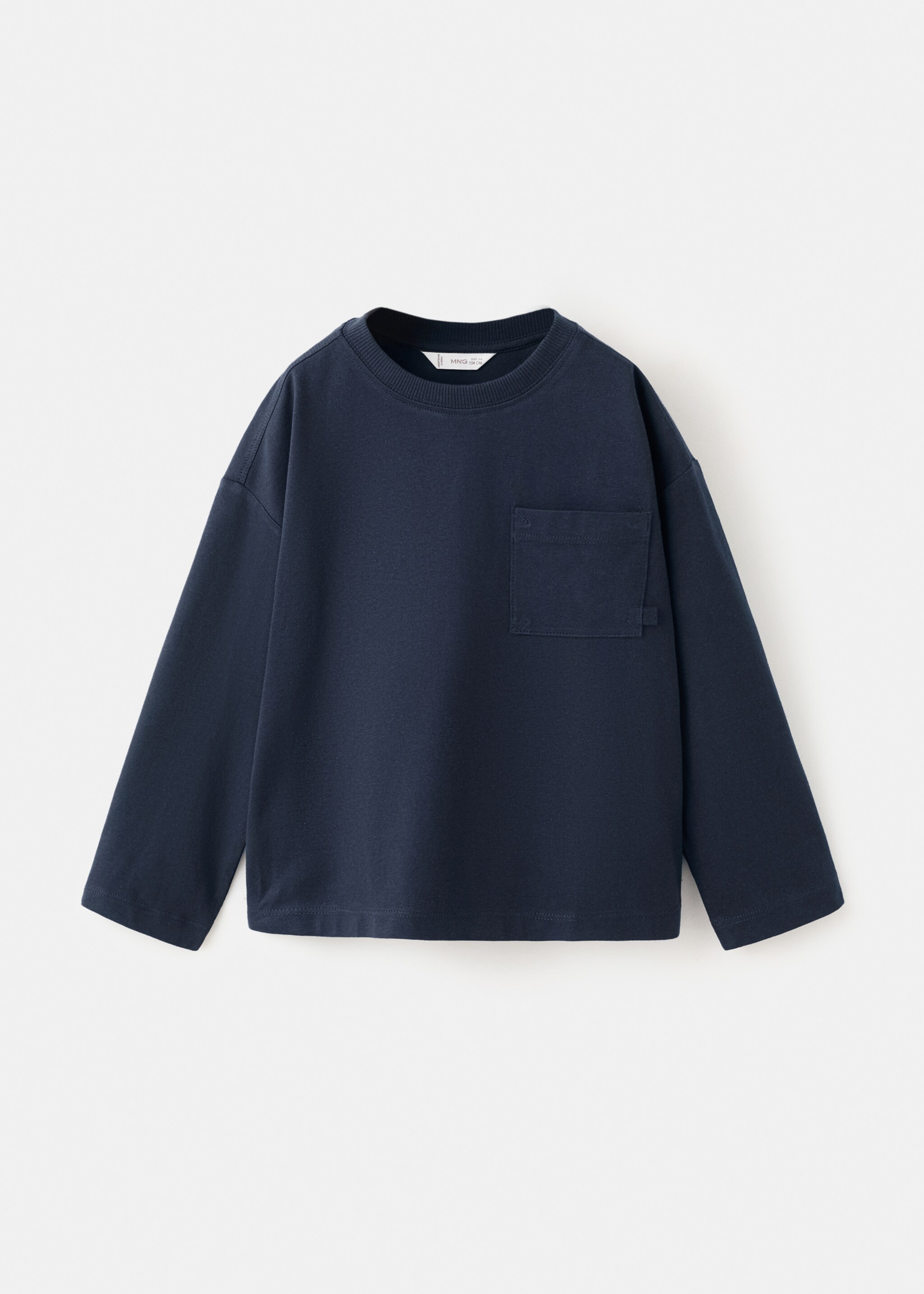 T-shirt coton poche - Article sans modèle, Bleu marine. Ref: 27061196-00.