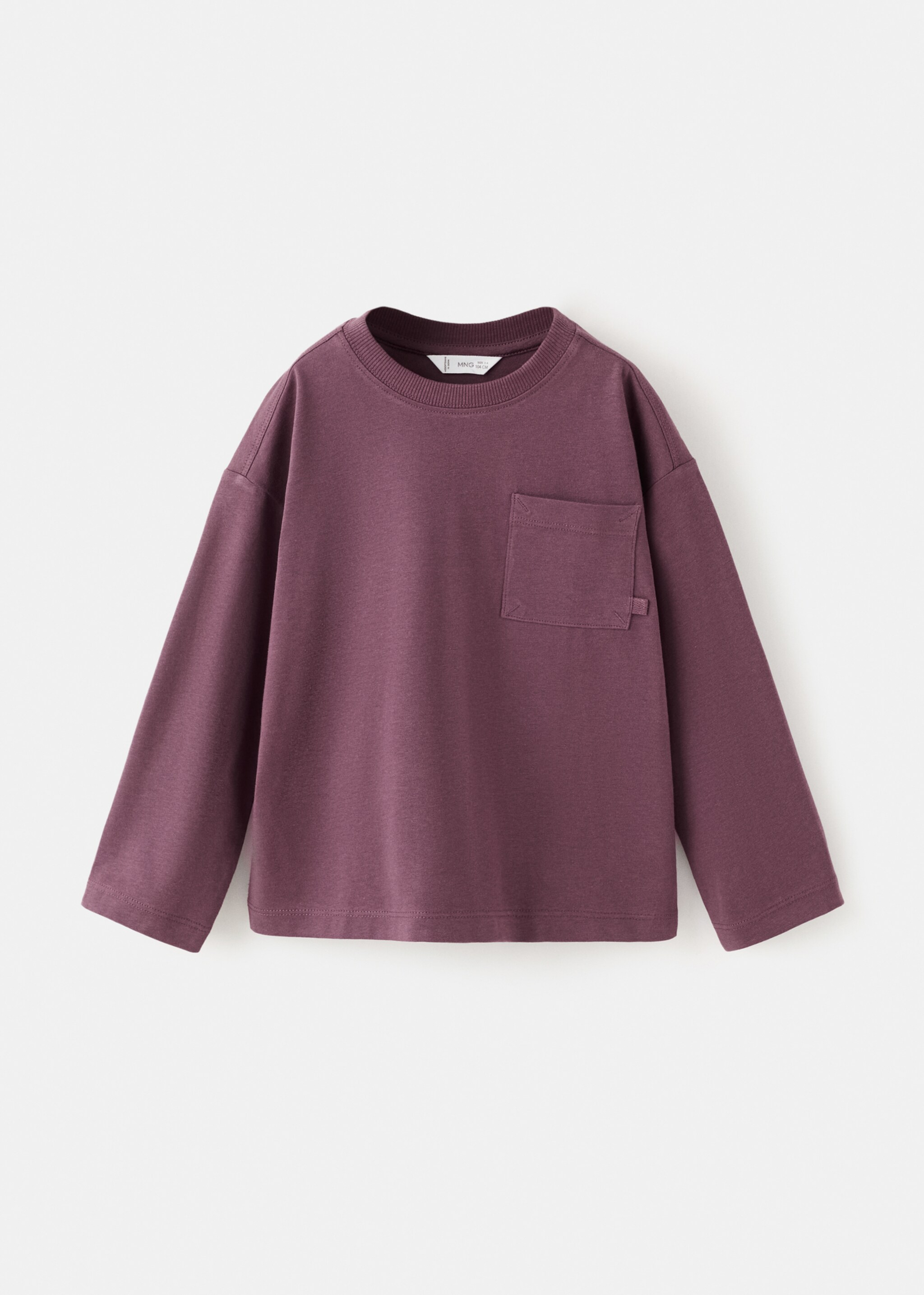 Pocket cotton T-shirt - Article without model, Wine. Ref: 27061196-00.