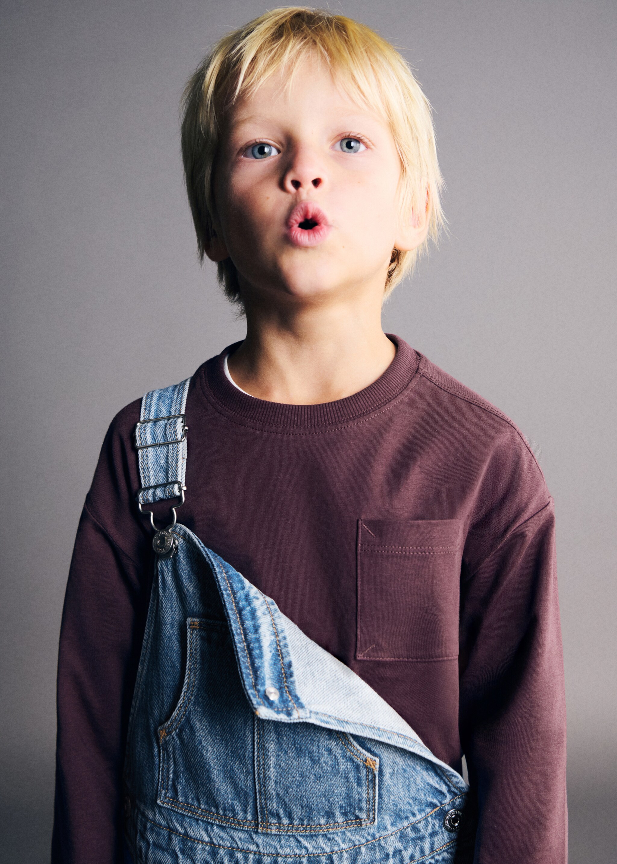 Pocket cotton T-shirt - Details of the article 1, Wine. Ref: 27061196-00.