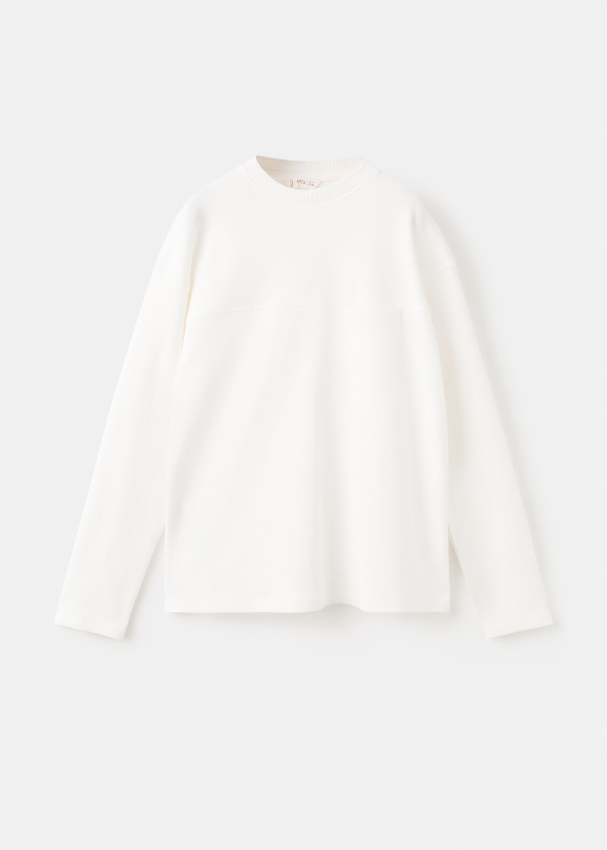 T-shirt with pocket and seam detail - Article without model, Off White. Ref: 27061197-00.