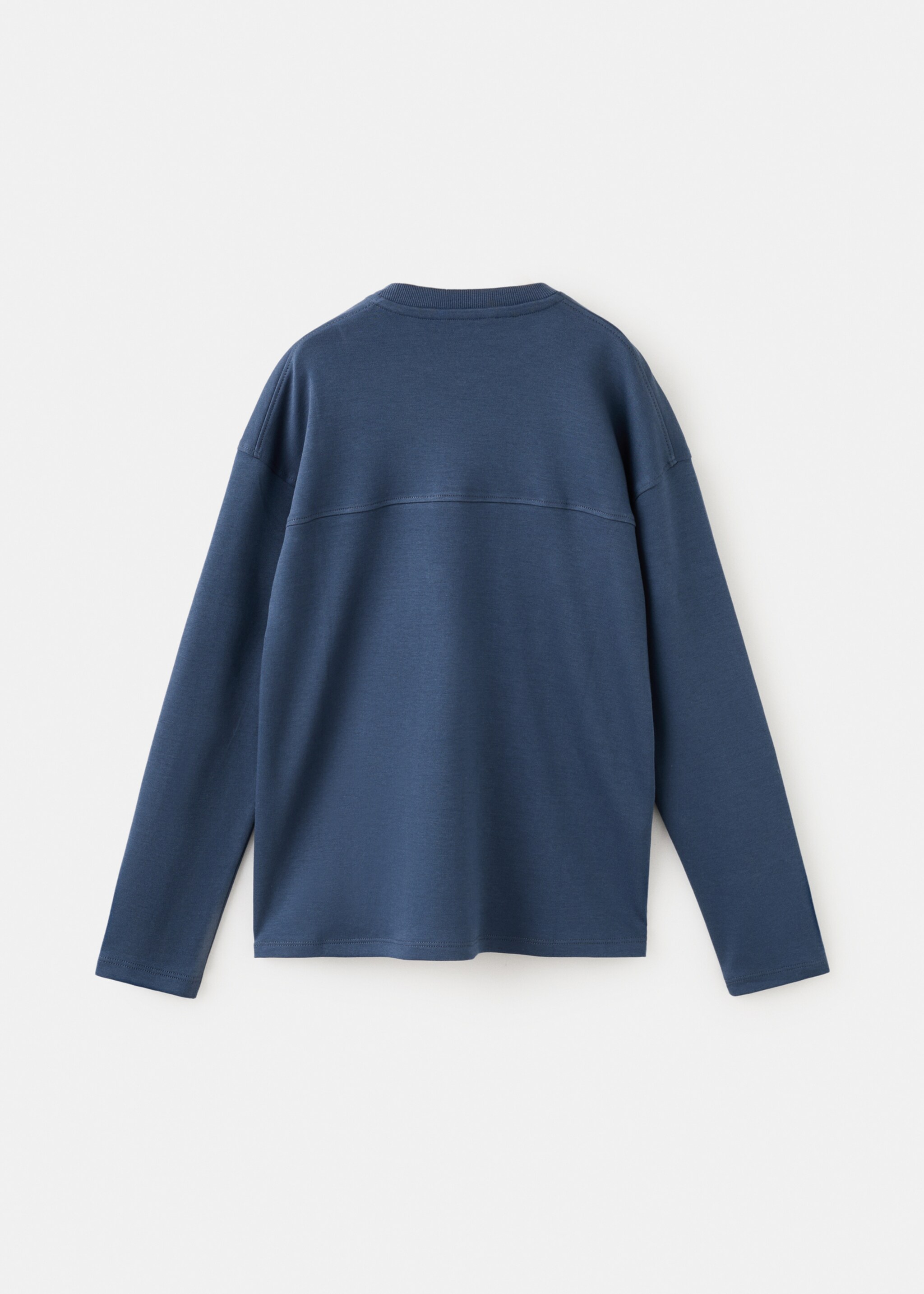 T-shirt with pocket and seam detail - Reverse of the article, Night Blue. Ref: 27061197-00.