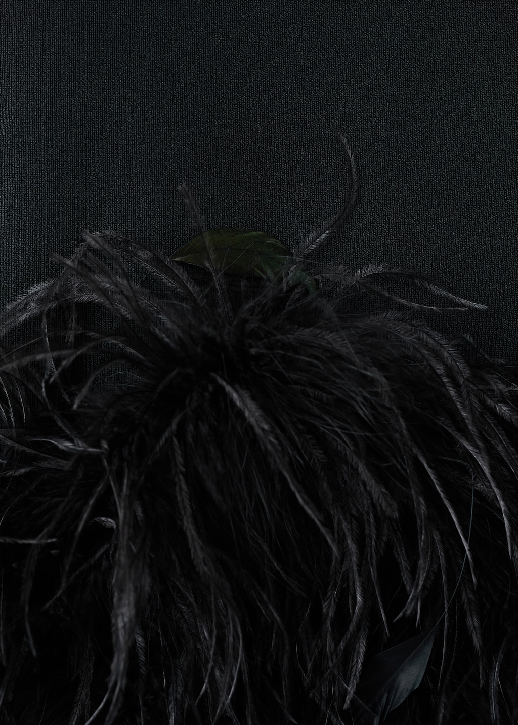 Knitted top with feather