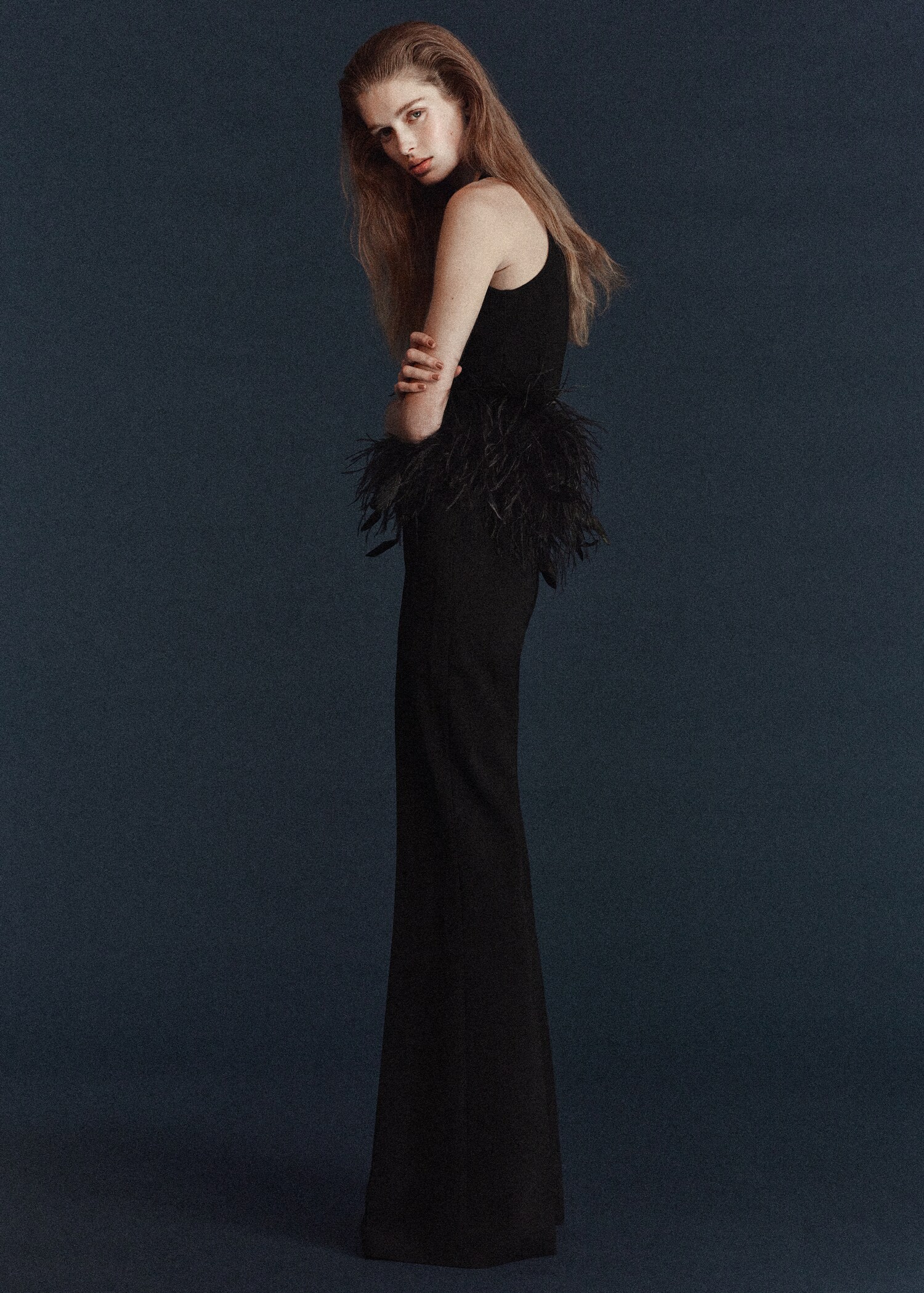 Knitted top with feather - Reverse of the article