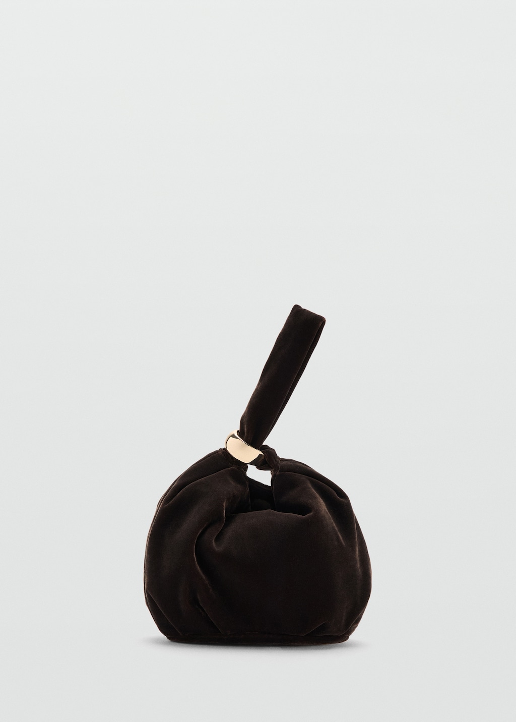 Velvet handbag with metallic detail - image 5