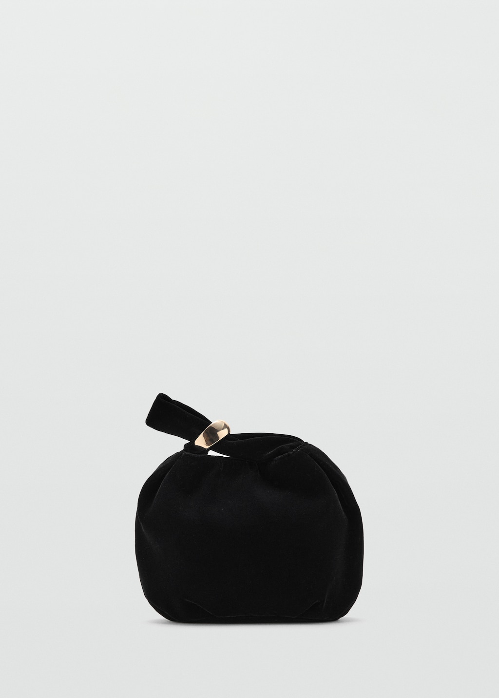 Velvet handbag with metallic detail