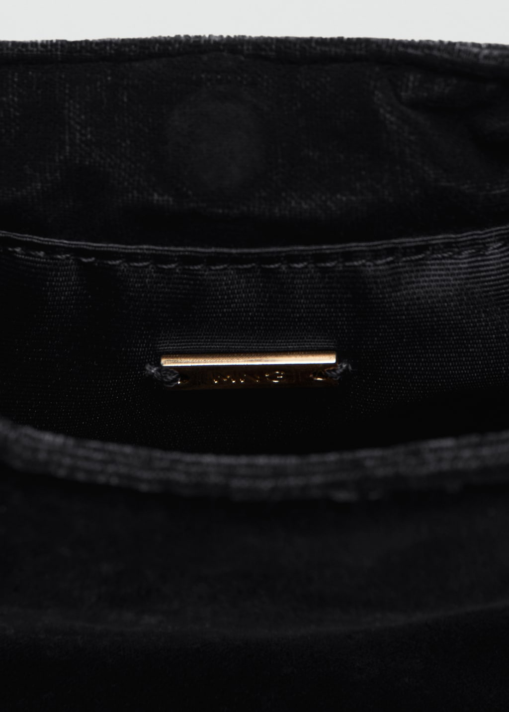 Velvet handbag with metallic detail