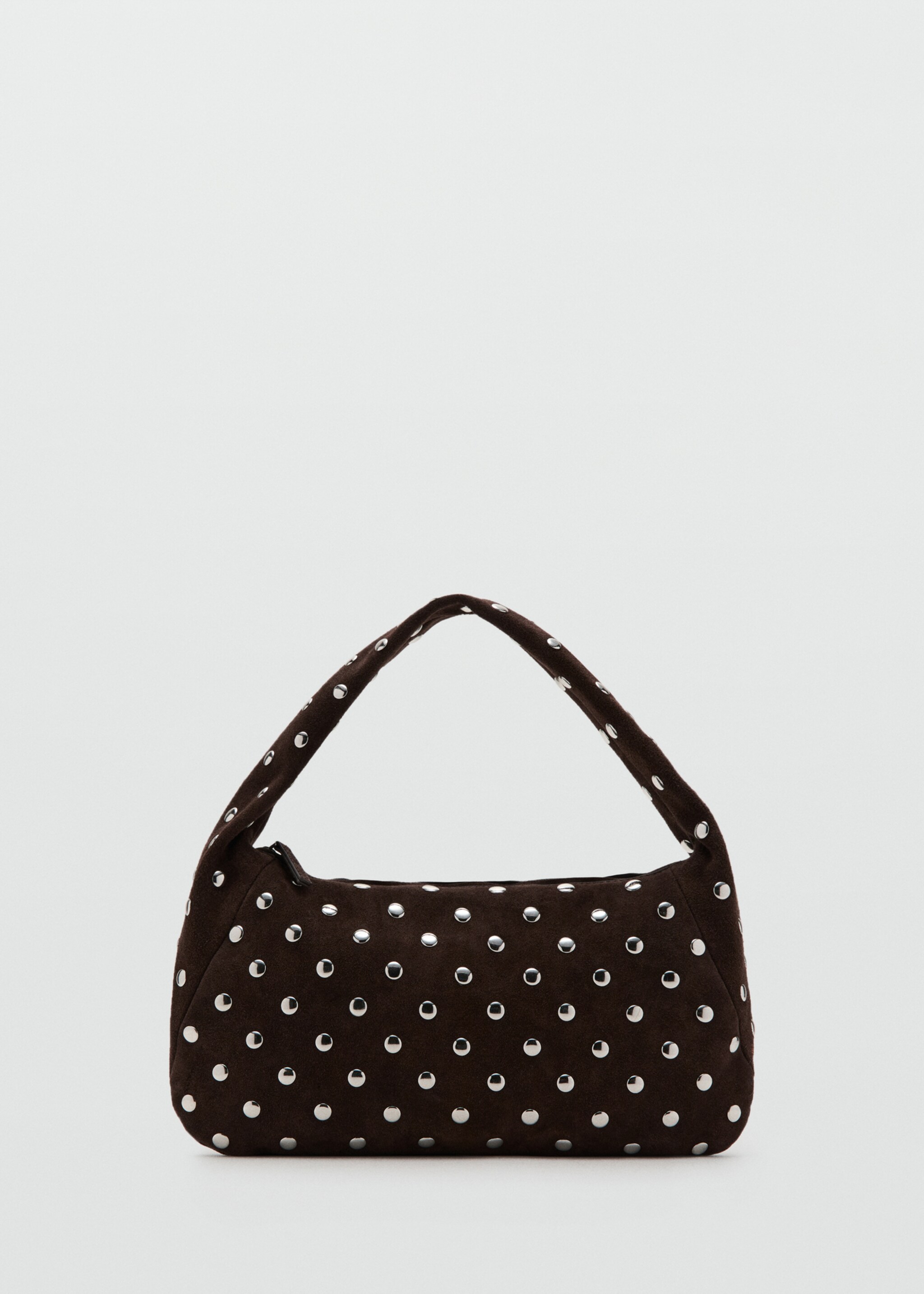 Studded leather shoulder bag - Article without model, Chocolate. Ref: 27061201-00.