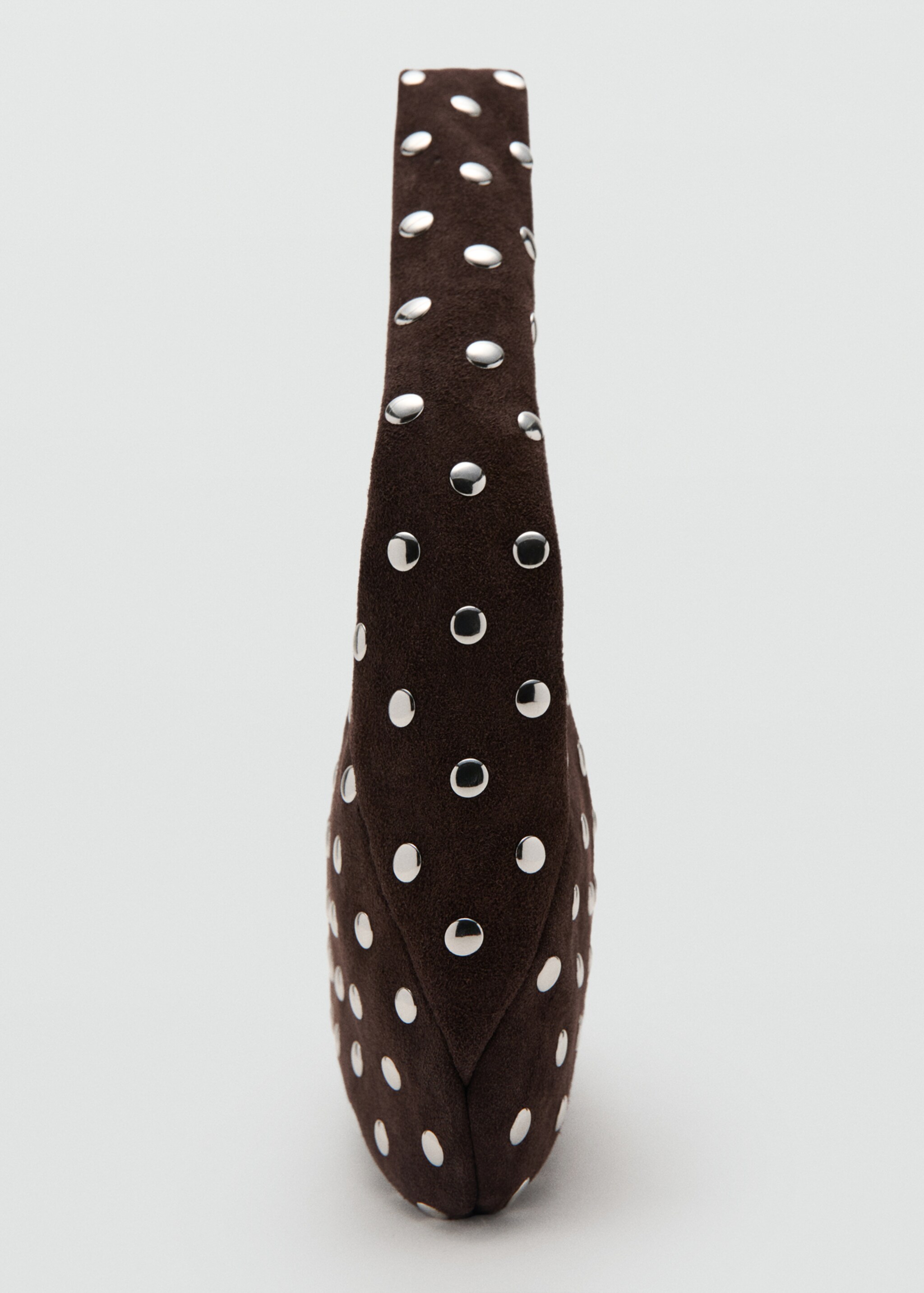 Studded leather shoulder bag - Details of the article 1, Chocolate. Ref: 27061201-00.