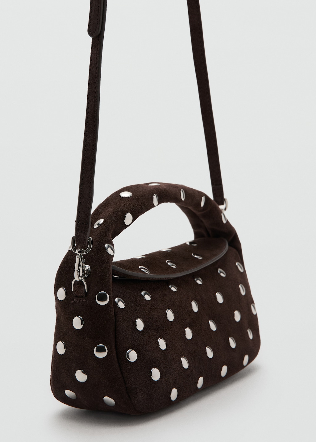 Suede leather studded handbag - image 3