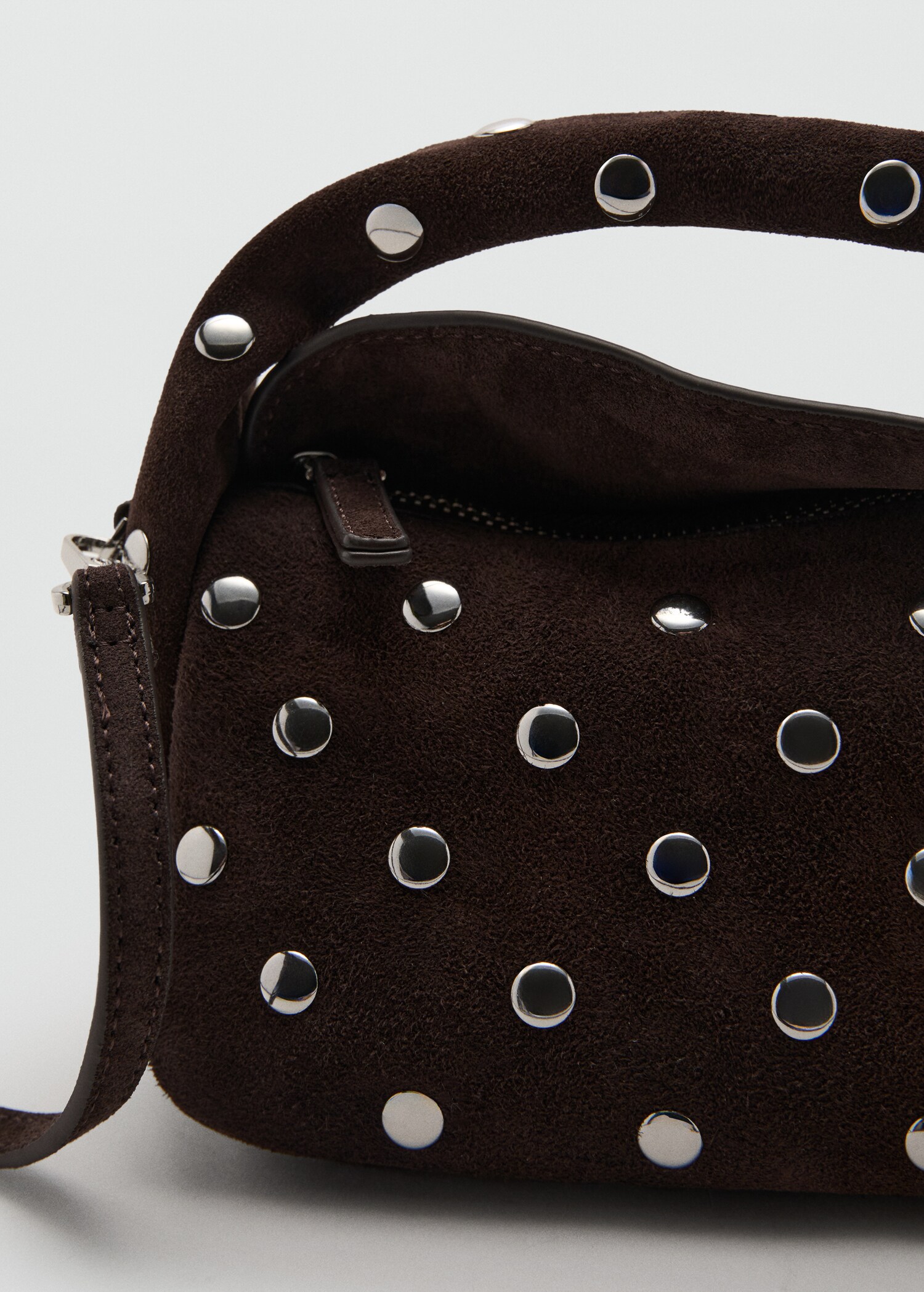 Suede leather studded handbag - Details of the article 4