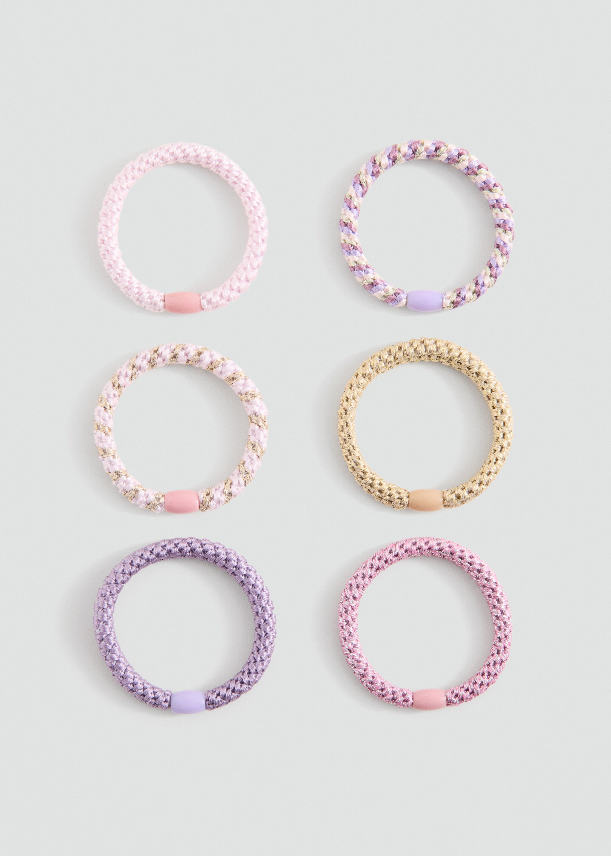 Pack 6 hair ties - Article without model, Pale Pink. Ref: 27061208-00.
