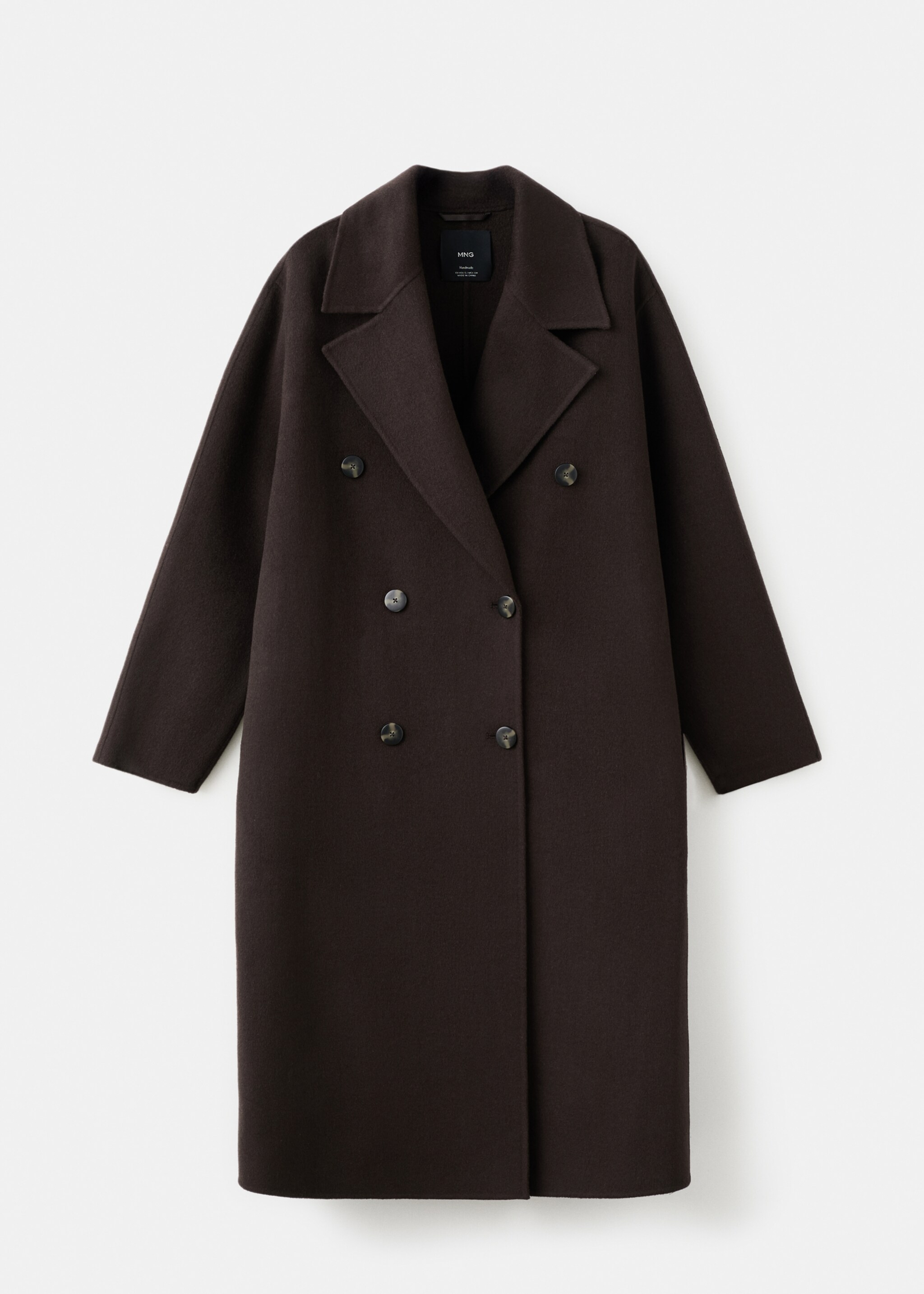 Handmade oversized wool coat - Article without model, Chocolate. Ref: 27061209-00.