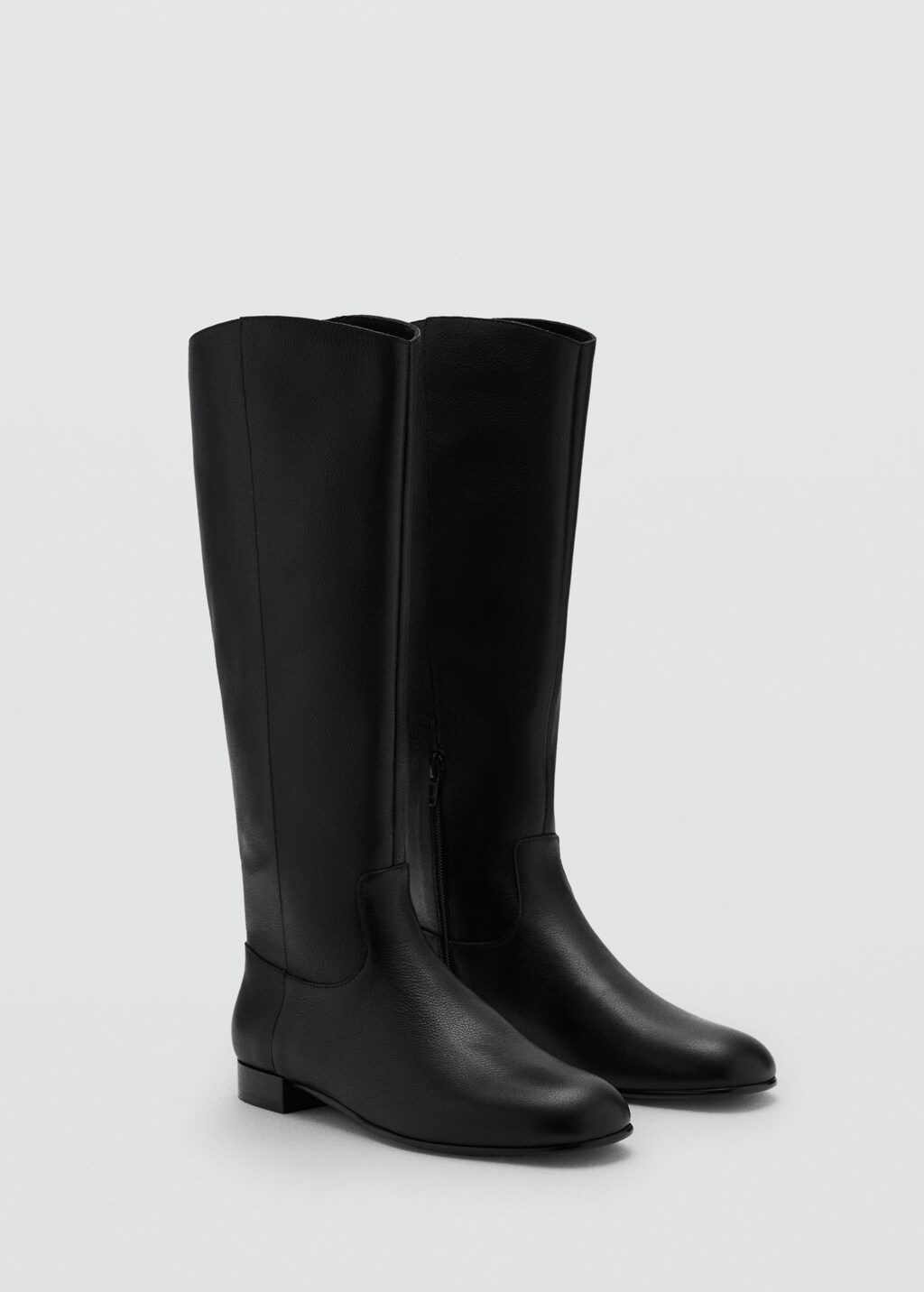 Mango Zipper leather boots