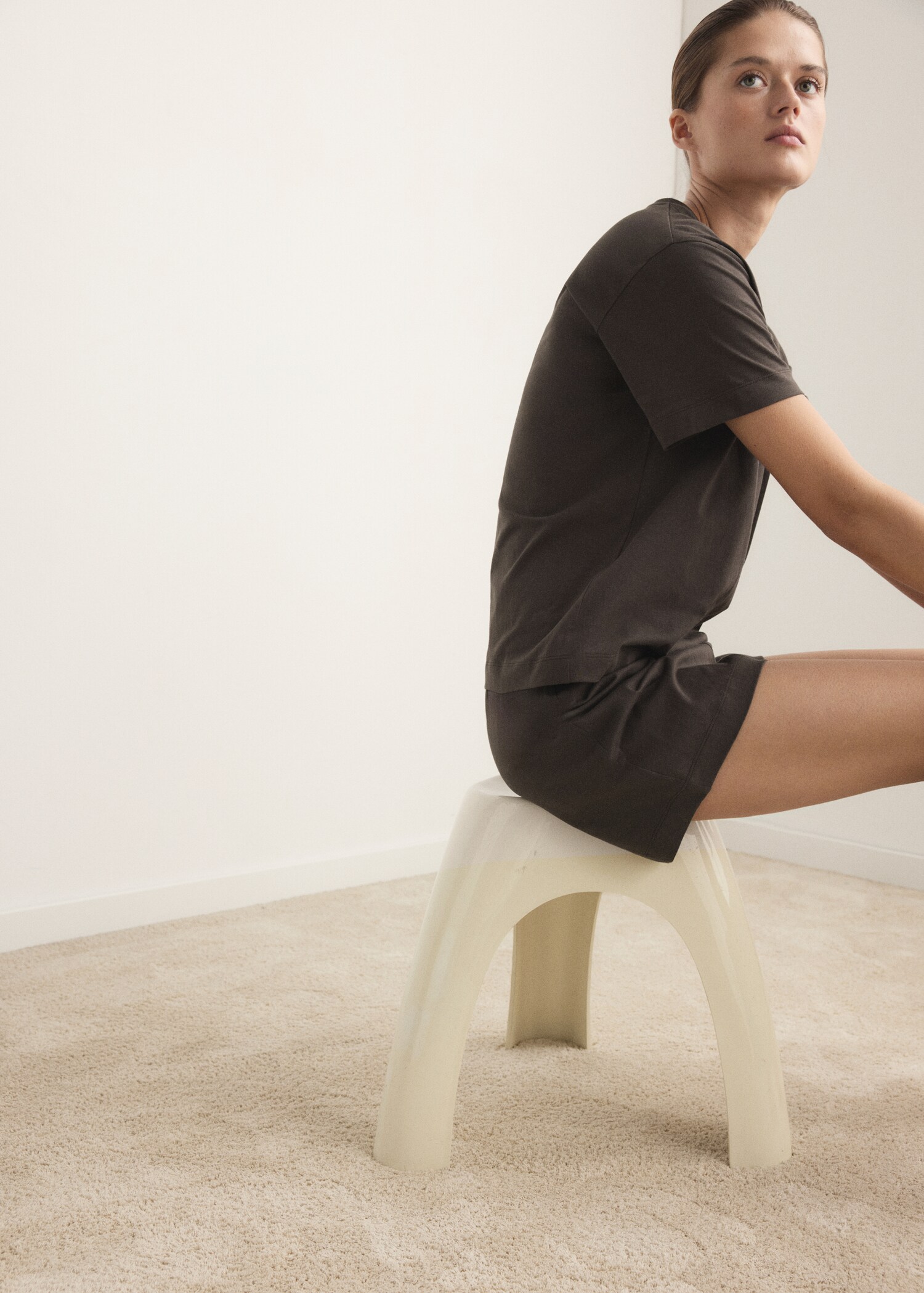 Cotton two-piece short-sleeved pyjamas - Details of the article 2