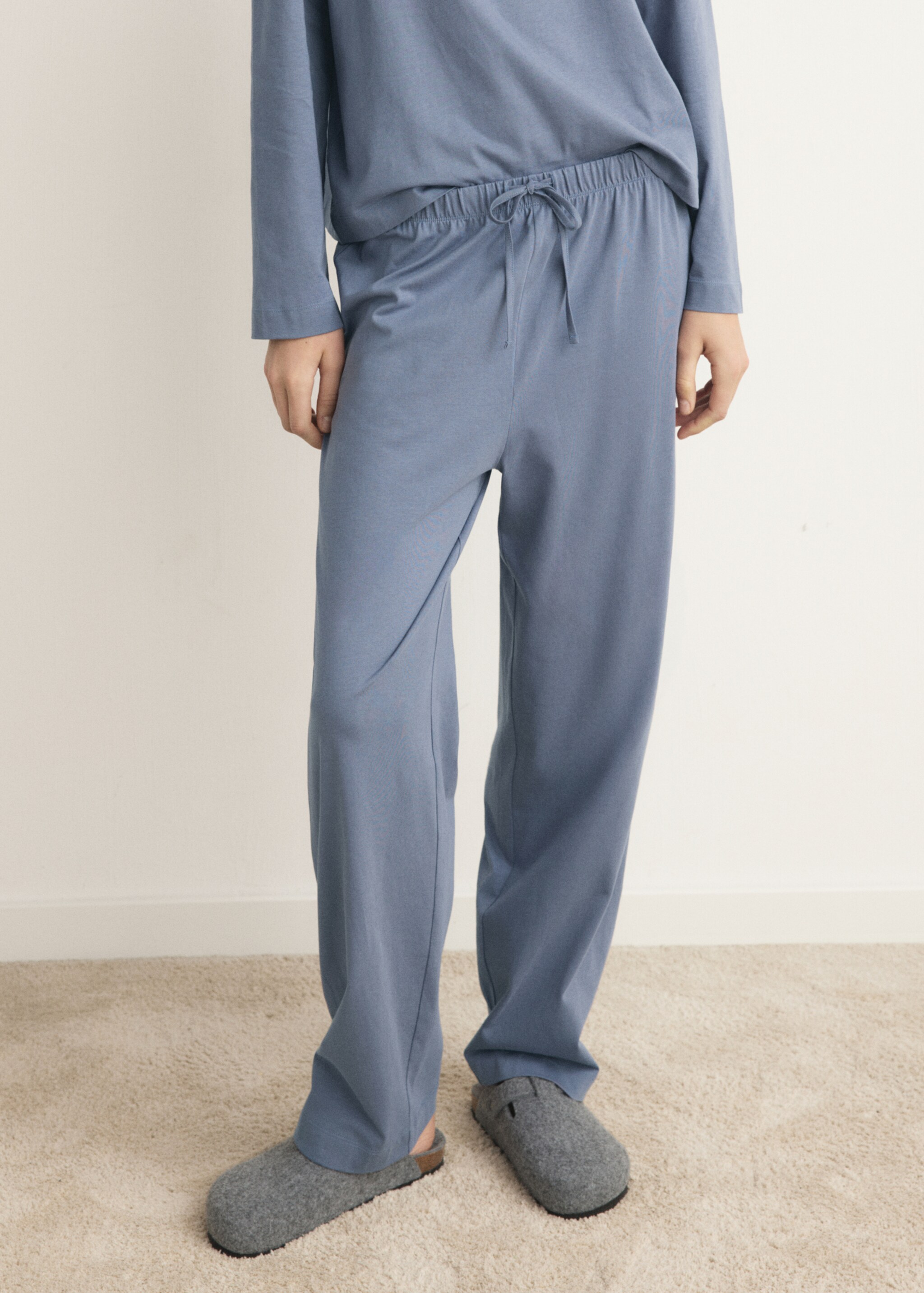 Cotton two-piece short-sleeved pyjamas - Medium plane, Ink Blue. Ref: 27061216-00.