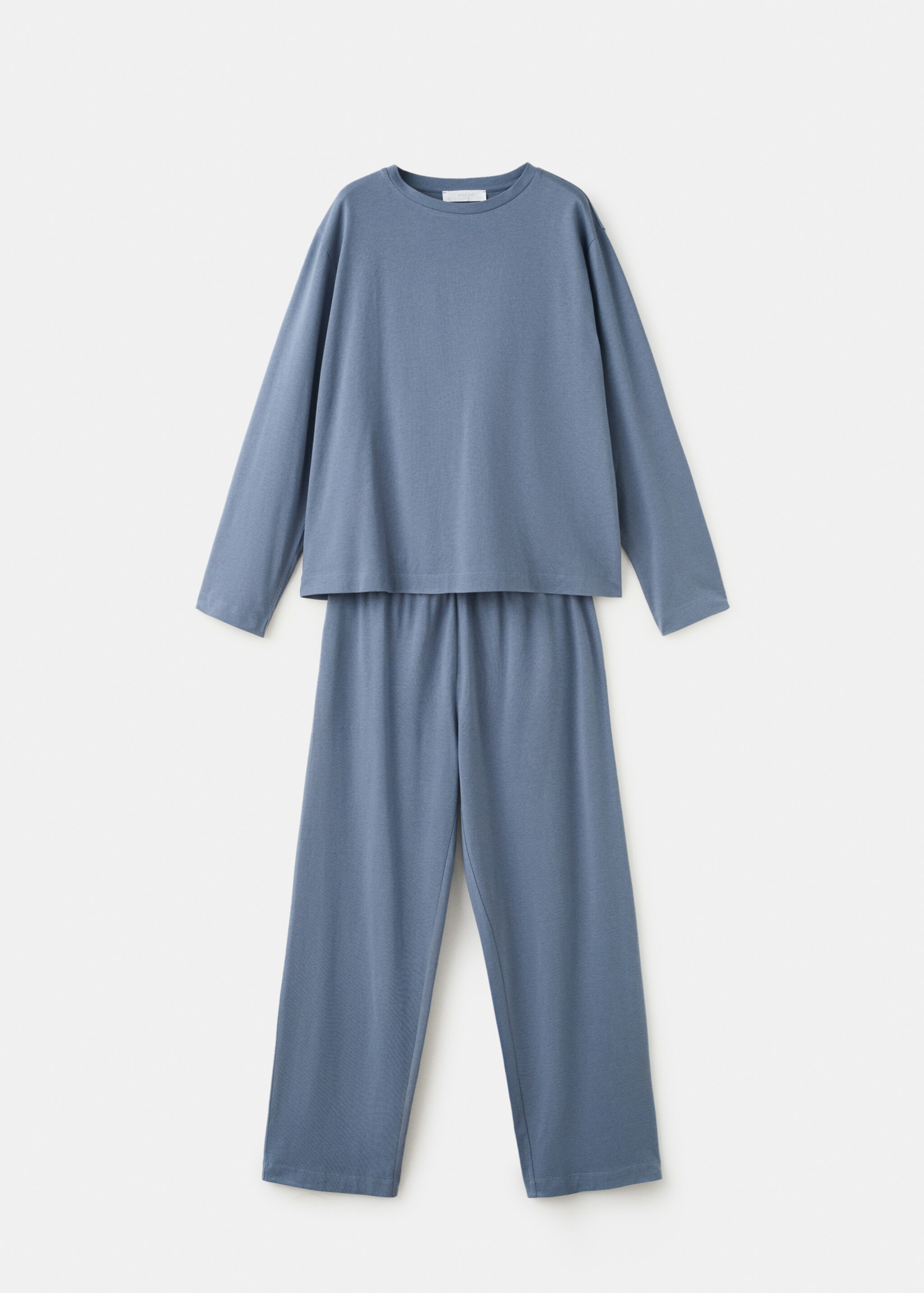 Cotton two-piece short-sleeved pyjamas - Article without model, Ink Blue. Ref: 27061216-00.