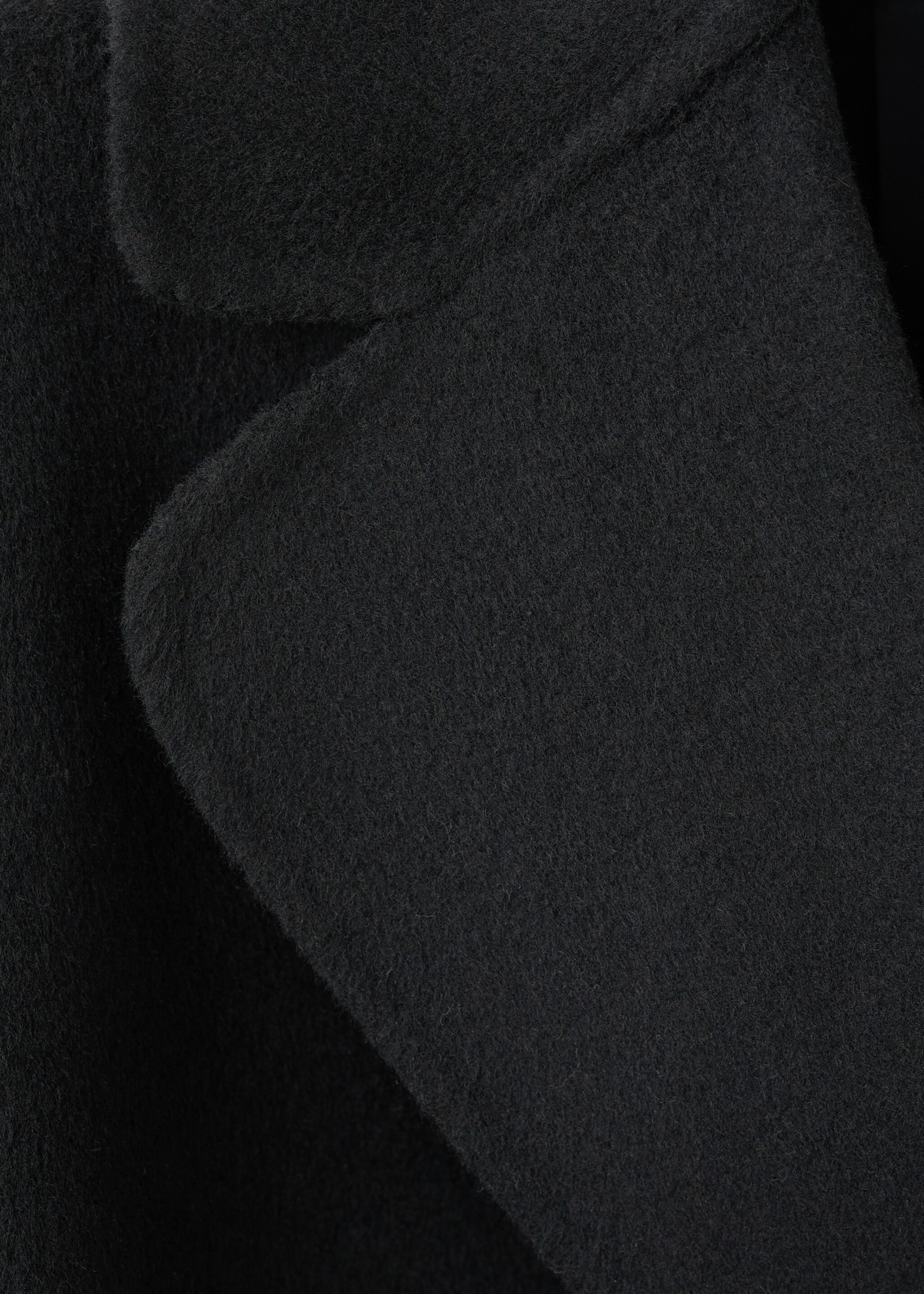 Handmade wool coat with belt - Details of the article 8, Black. Ref: 27061217-00.