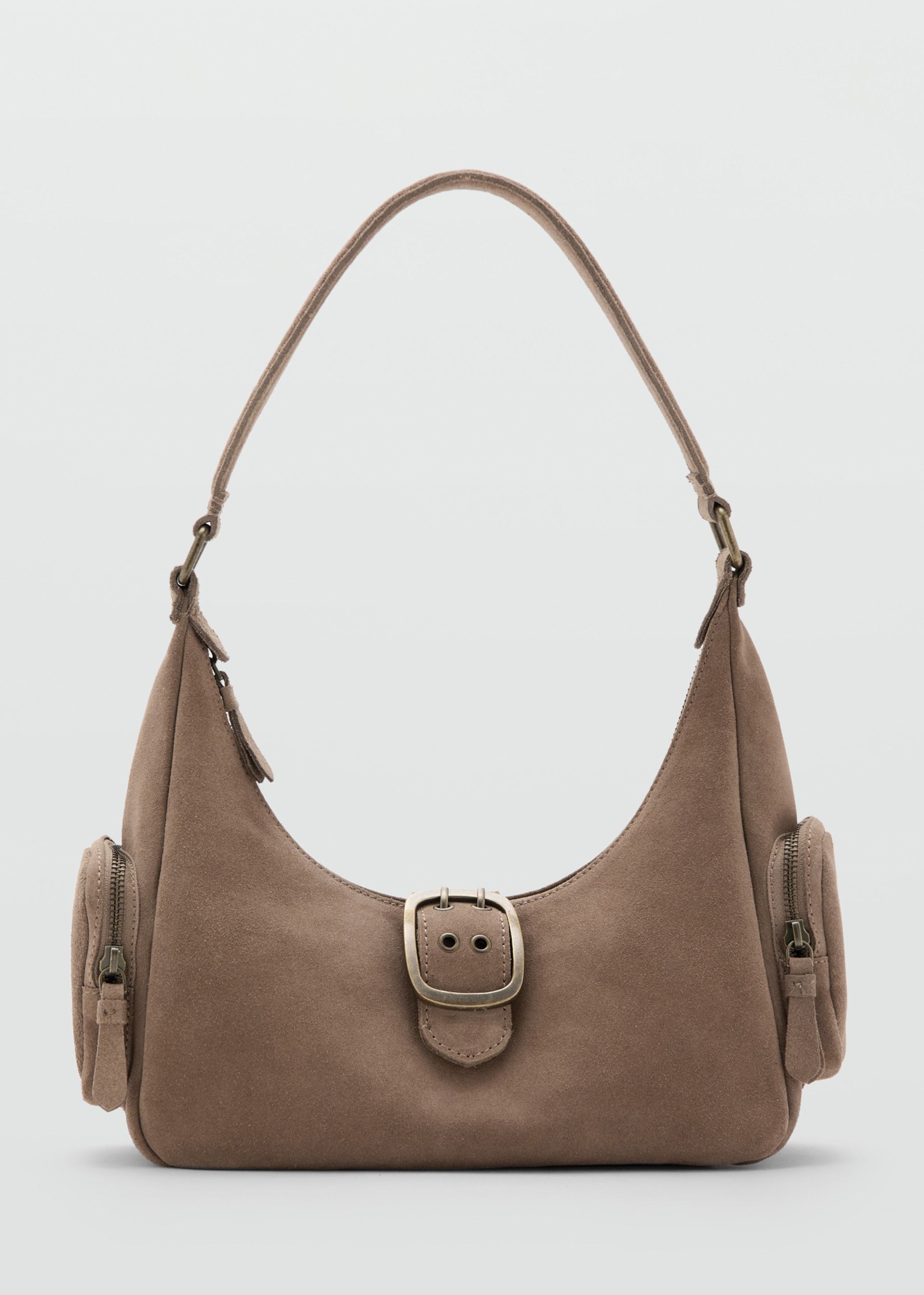 Leren tas met gesp - Artikel zonder model, Middenbruin. Ref: 27061220-00.