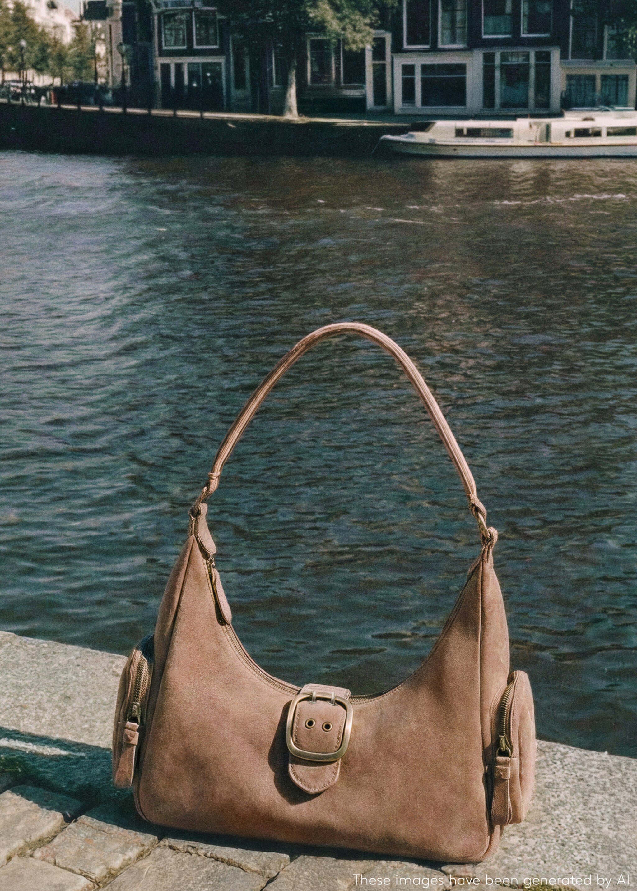 버클 가죽 백 - 상품 내역: 5, 미디엄 브라운. Ref: 27061220-00.