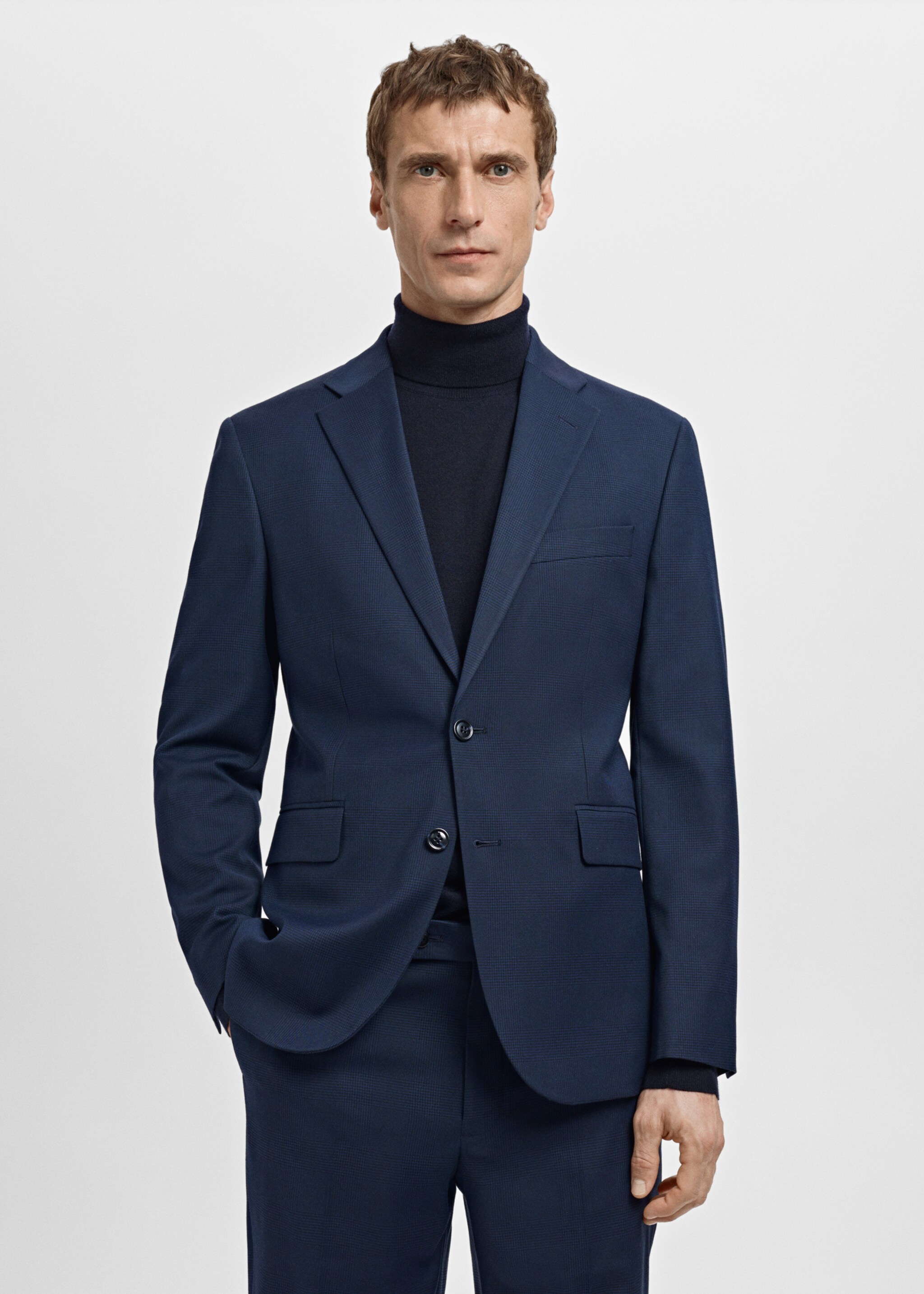 Milan slim-fit suit jacket - Medium plane, Dark Navy. Ref: 27061222-00.