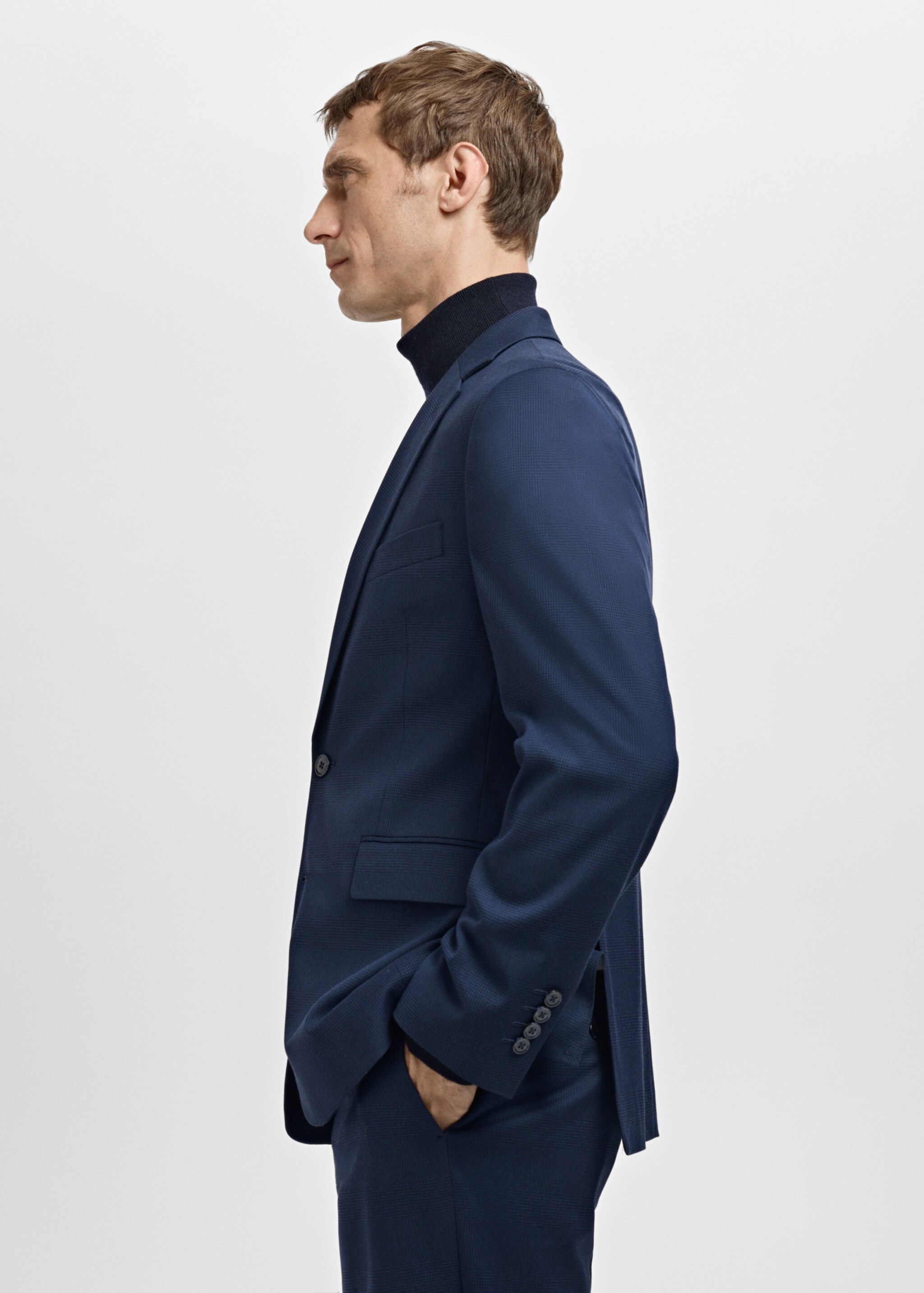 Milan slim-fit suit jacket - Details of the article 2, Dark Navy. Ref: 27061222-00.