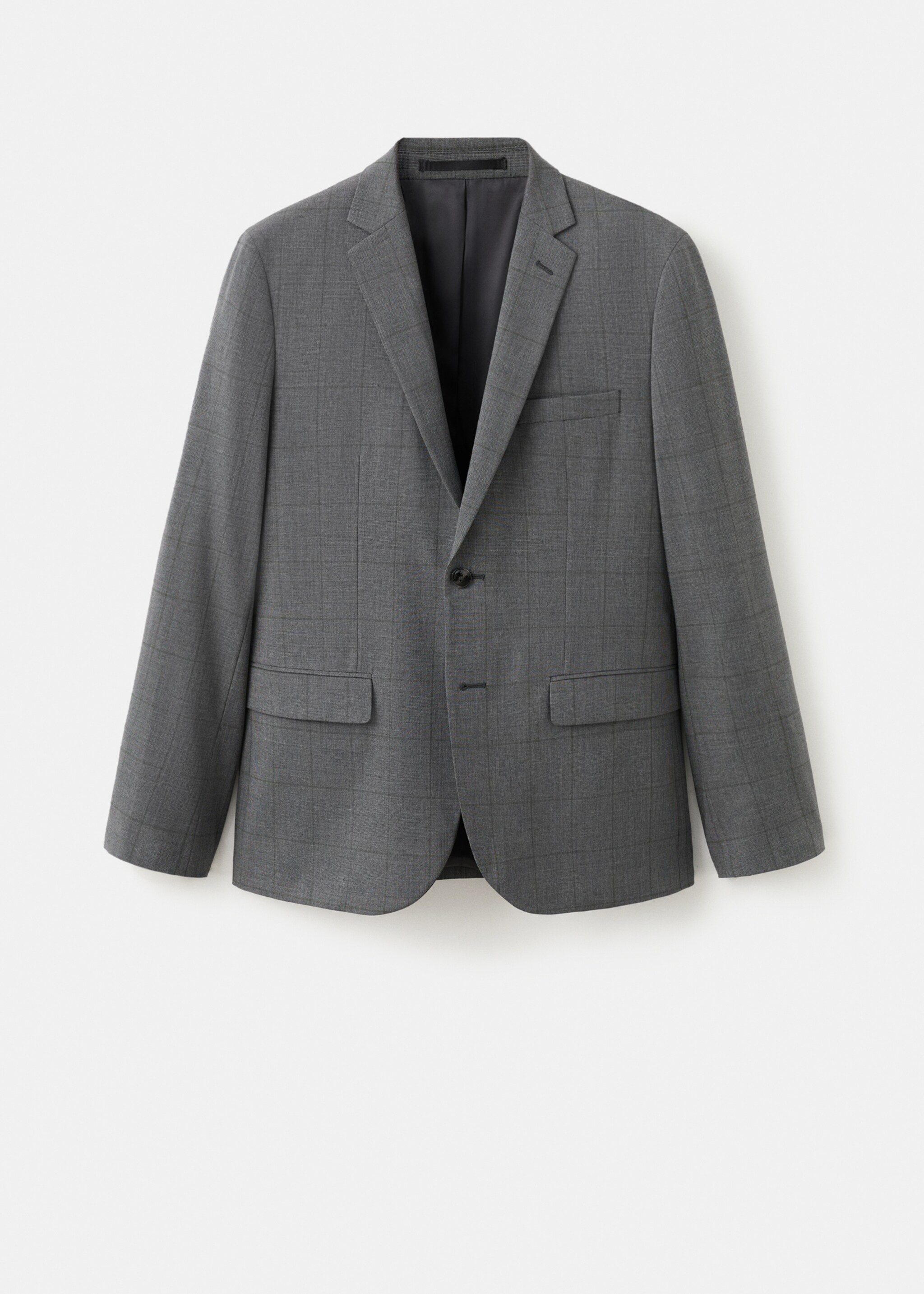 Super slim-fit suit jacket in stretch fabric - Article without model, Medium Heather Grey. Ref: 27061224-00.