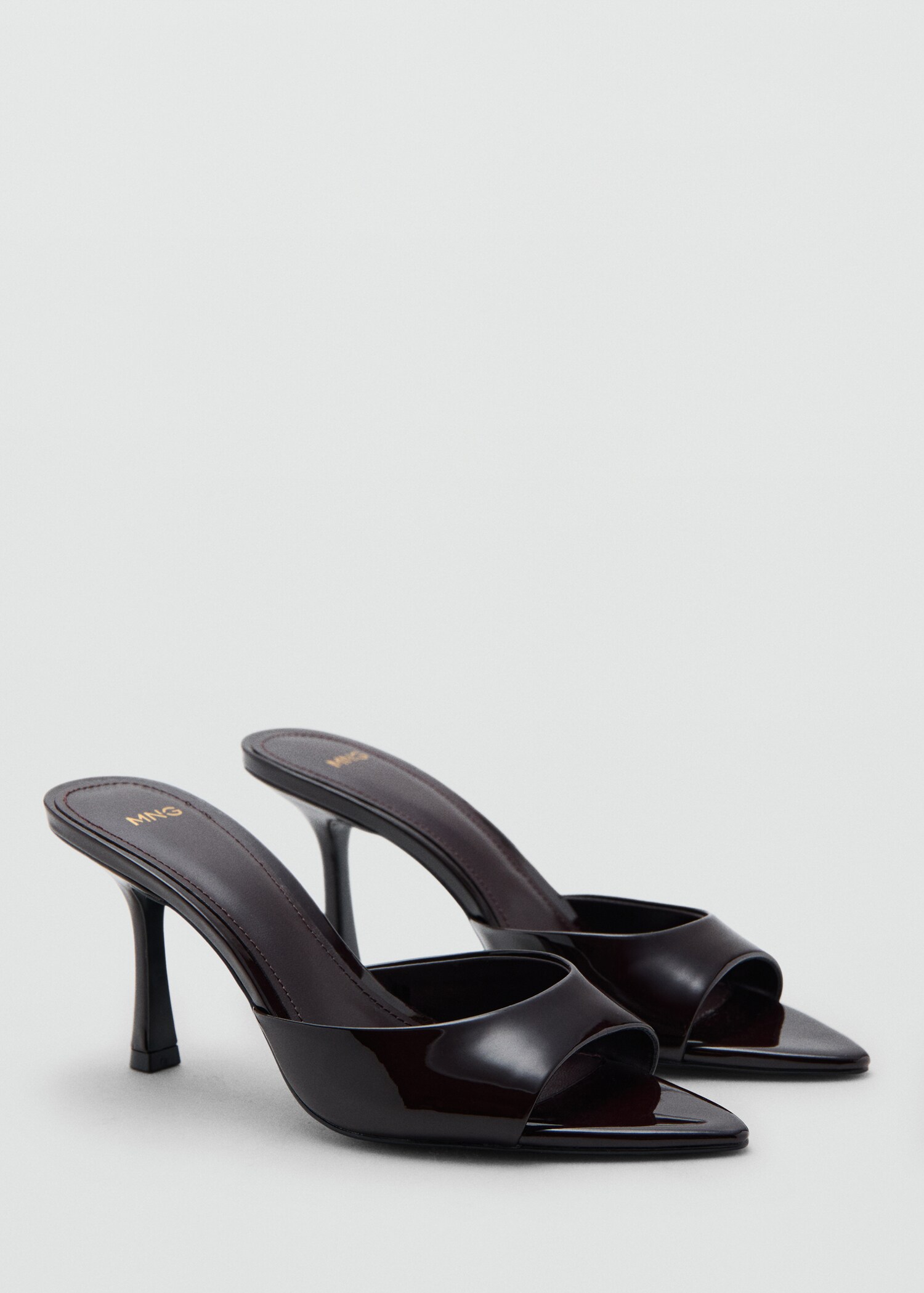 Patent leather high-heeled sandals - Medium plane