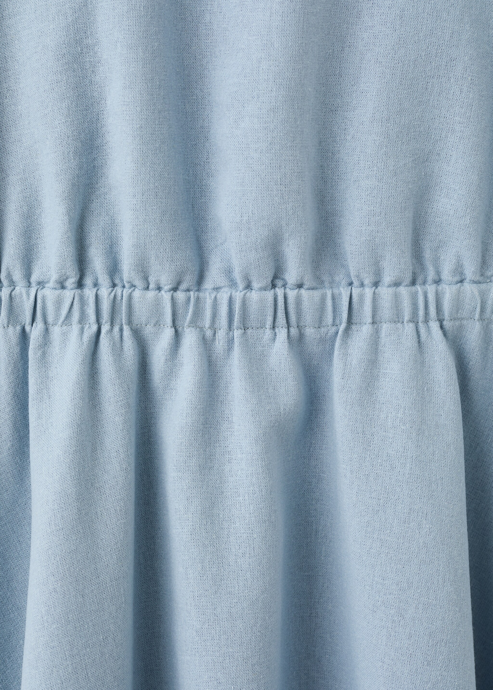 Linen-blend midi dress - Details of the article 8, Blue. Ref: 27061229-00.
