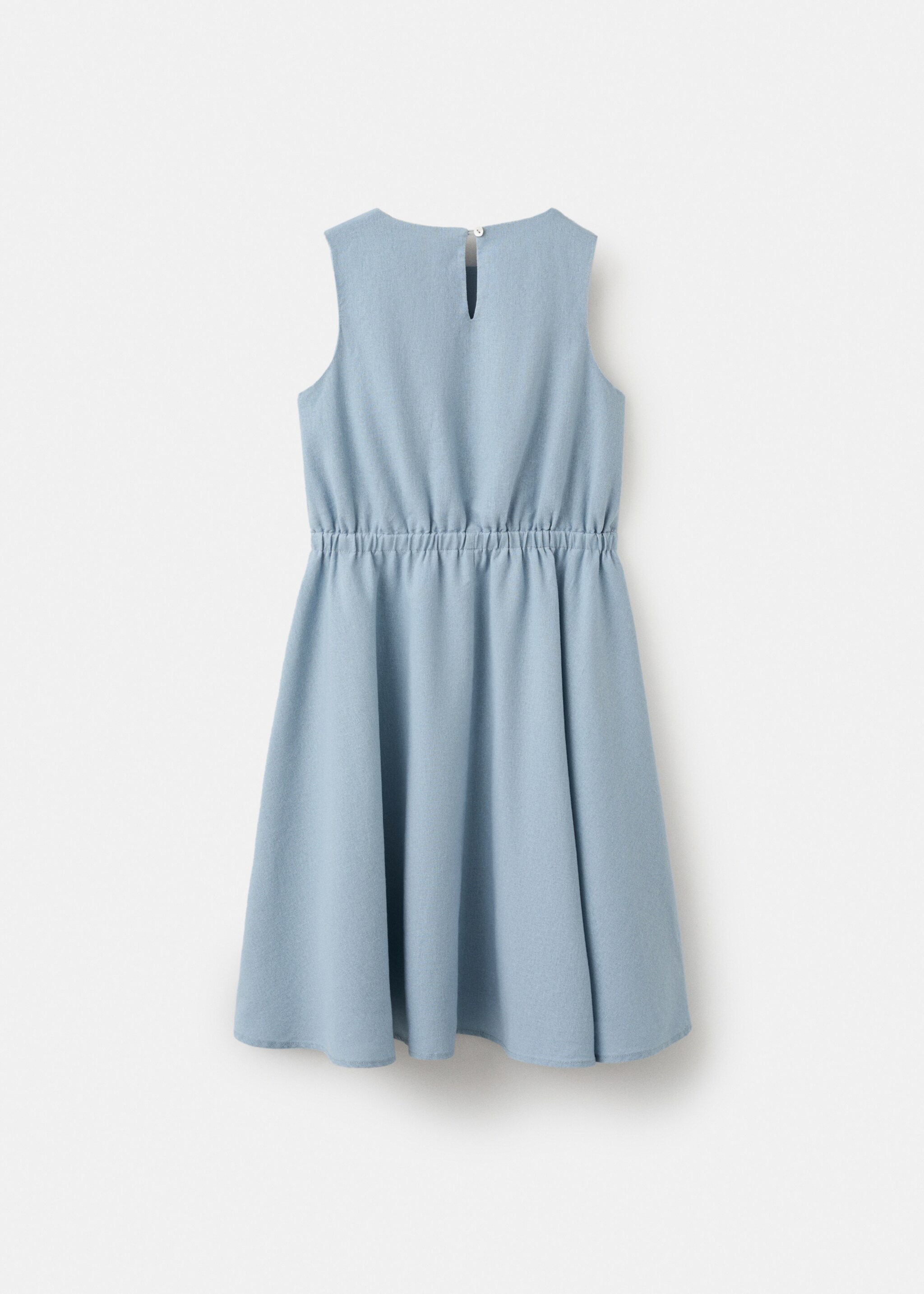Linen-blend midi dress - Reverse of the article, Blue. Ref: 27061229-00.