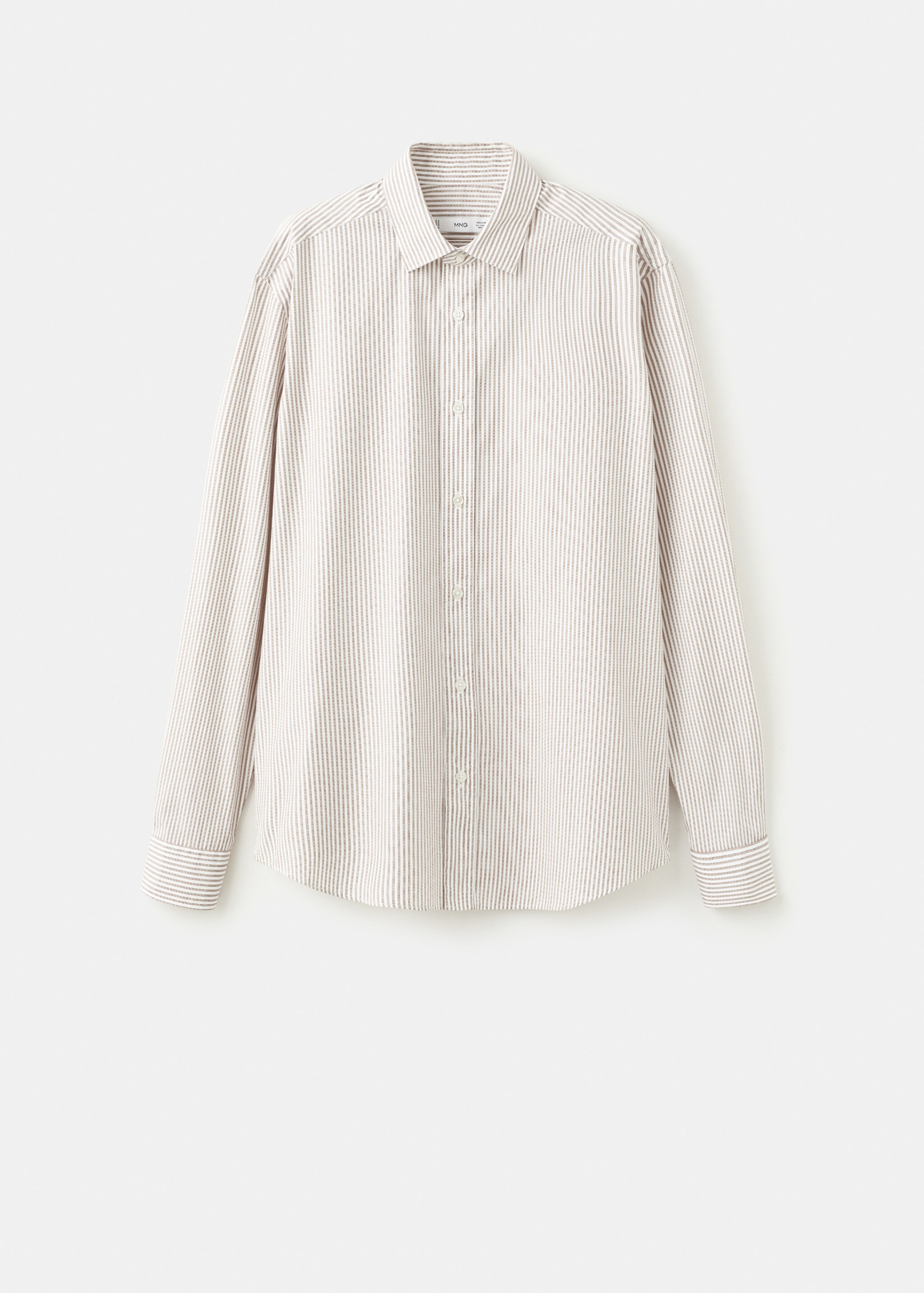 常规版型条纹棉质衬衫 - null, 中褐色. Ref: 27061231-00.