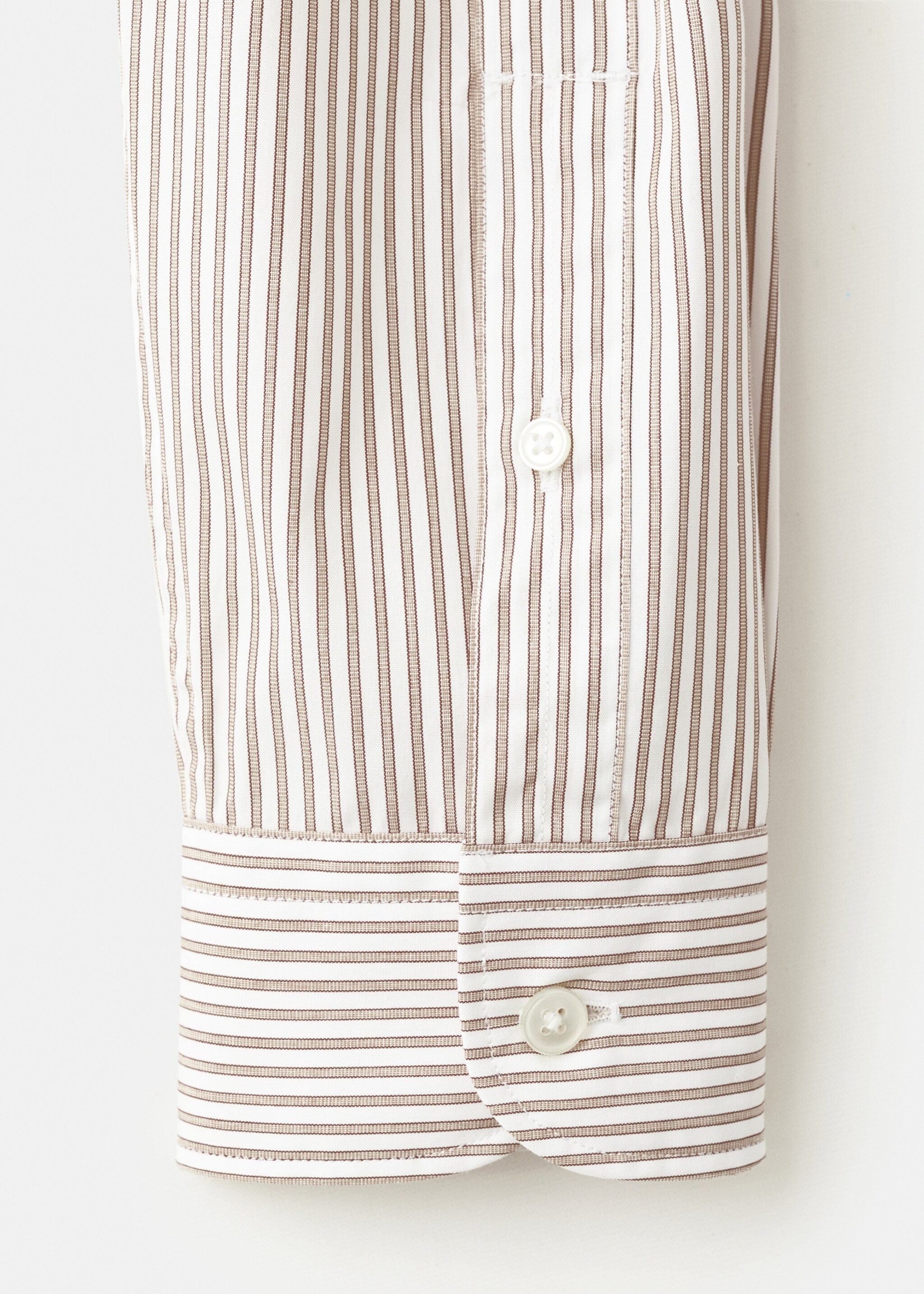 常规版型条纹棉质衬衫 - null, 中褐色. Ref: 27061231-00.