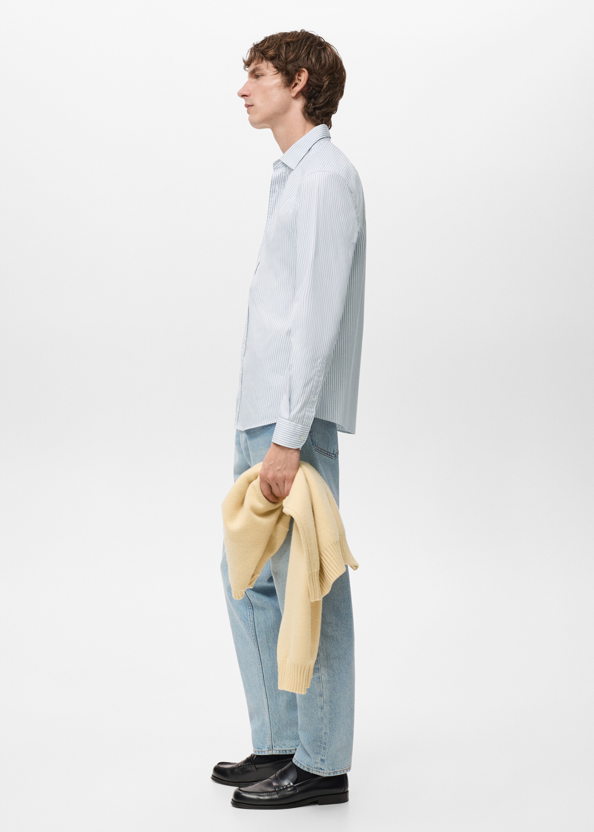 Chemise coton rayures regular-fit - Détail de l'article 2, Bleu ciel. Ref: 27061231-00.