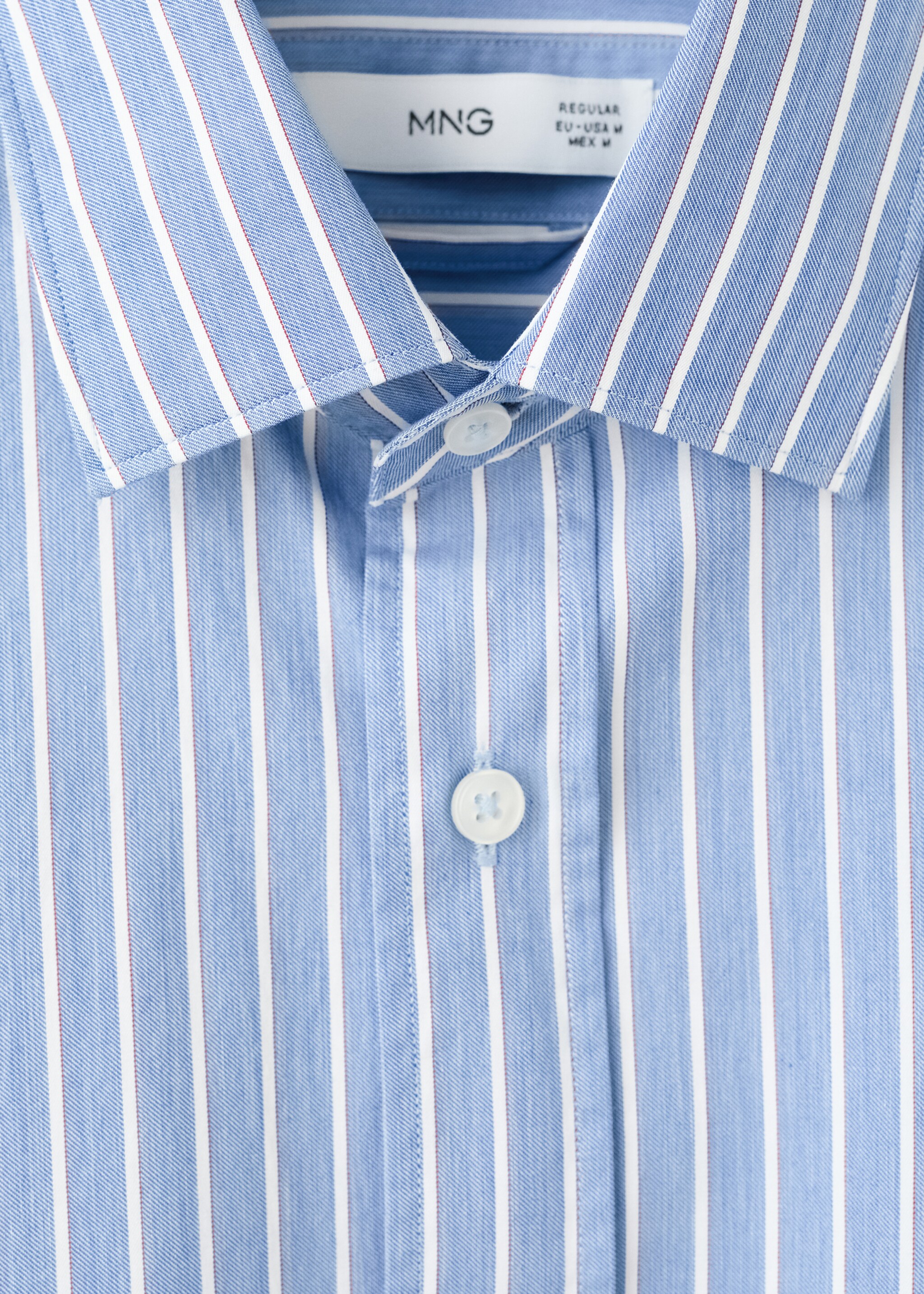 Chemise coton rayures regular-fit - Détail de l'article 8, Bleu. Ref: 27061231-00.
