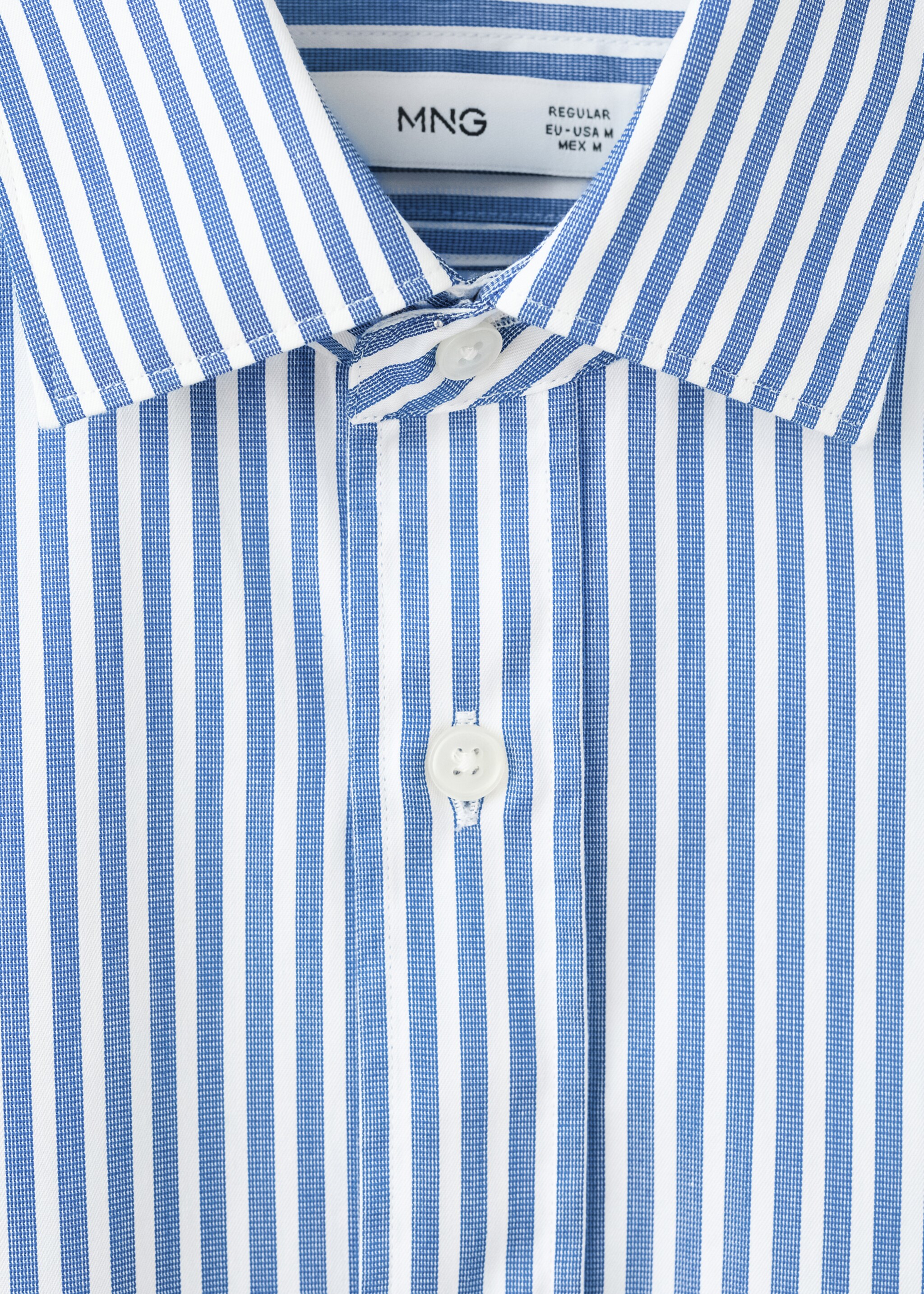 Chemise coton rayures regular-fit - Détail de l'article 8, Bleu encre. Ref: 27061231-00.