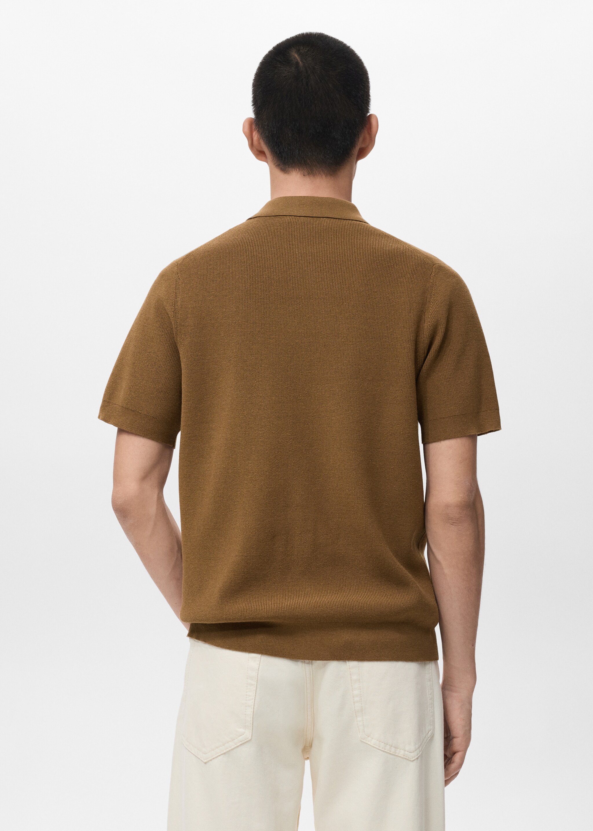 Cotton knit shirt - Reverse of the article, Tobacco Brown. Ref: 27061234-00.