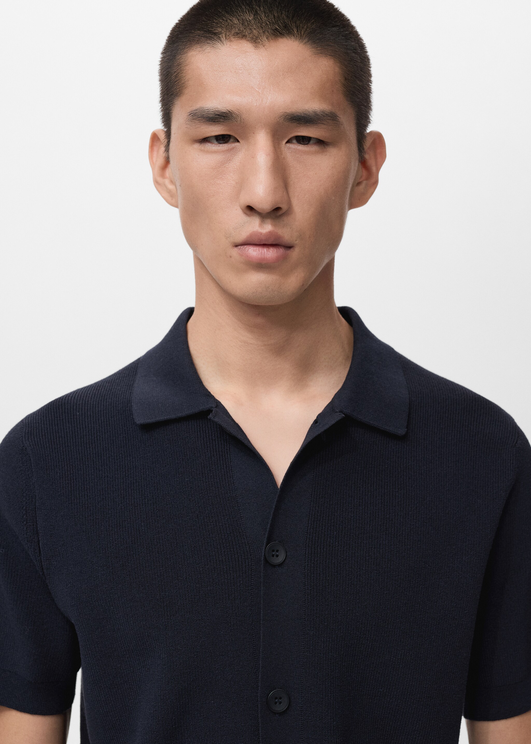 Chemise maille coton - Détail de l'article 1, Bleu marine. Ref: 27061234-00.