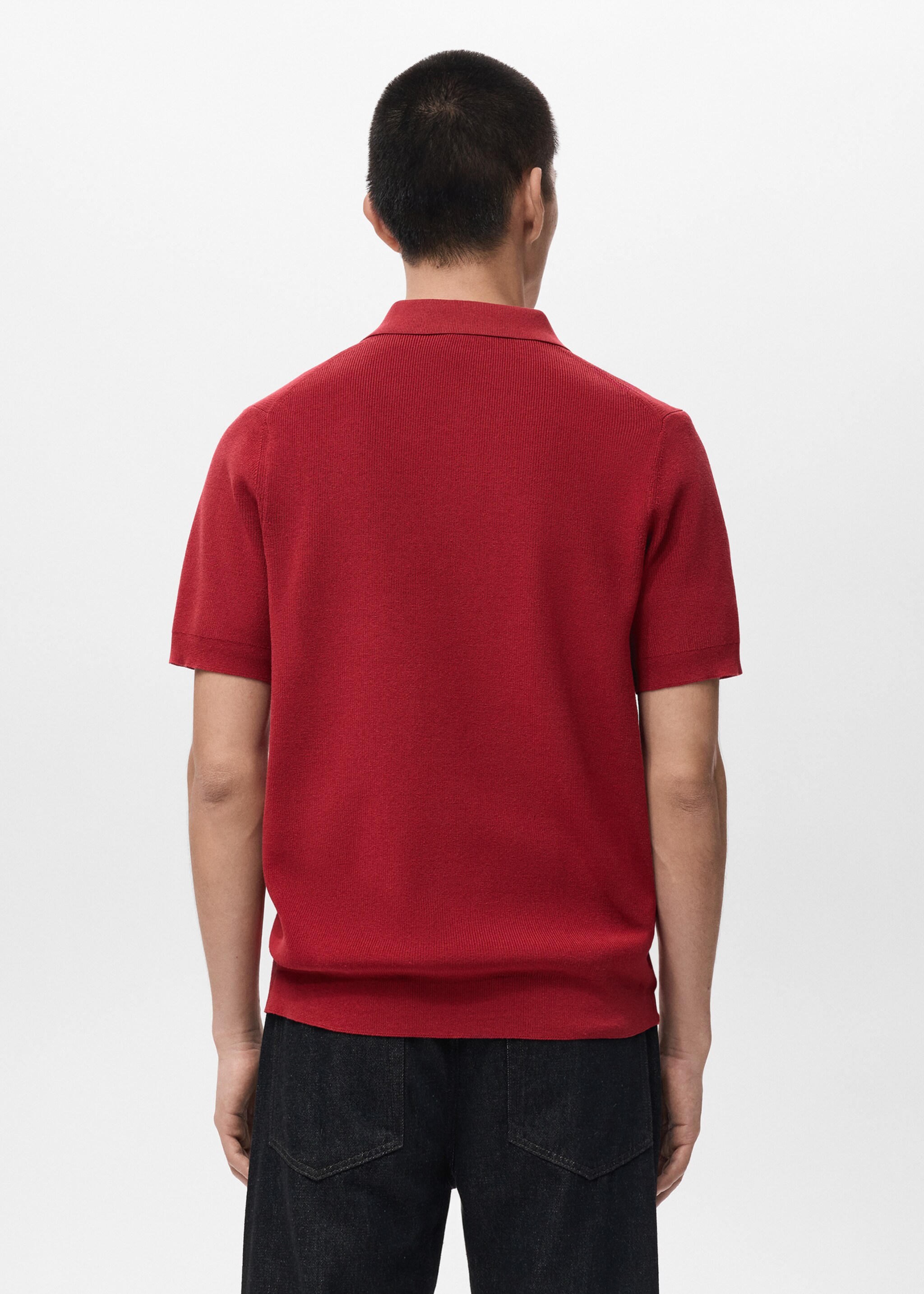 Cotton knit shirt - Reverse of the article, Red. Ref: 27061234-00.