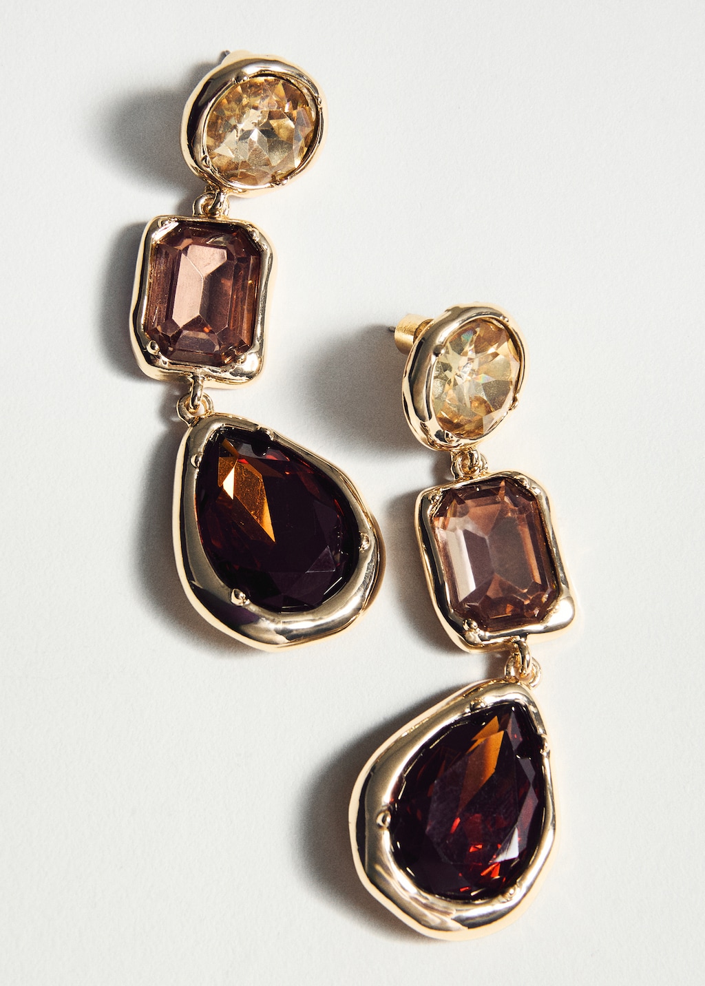 Combined long earrings