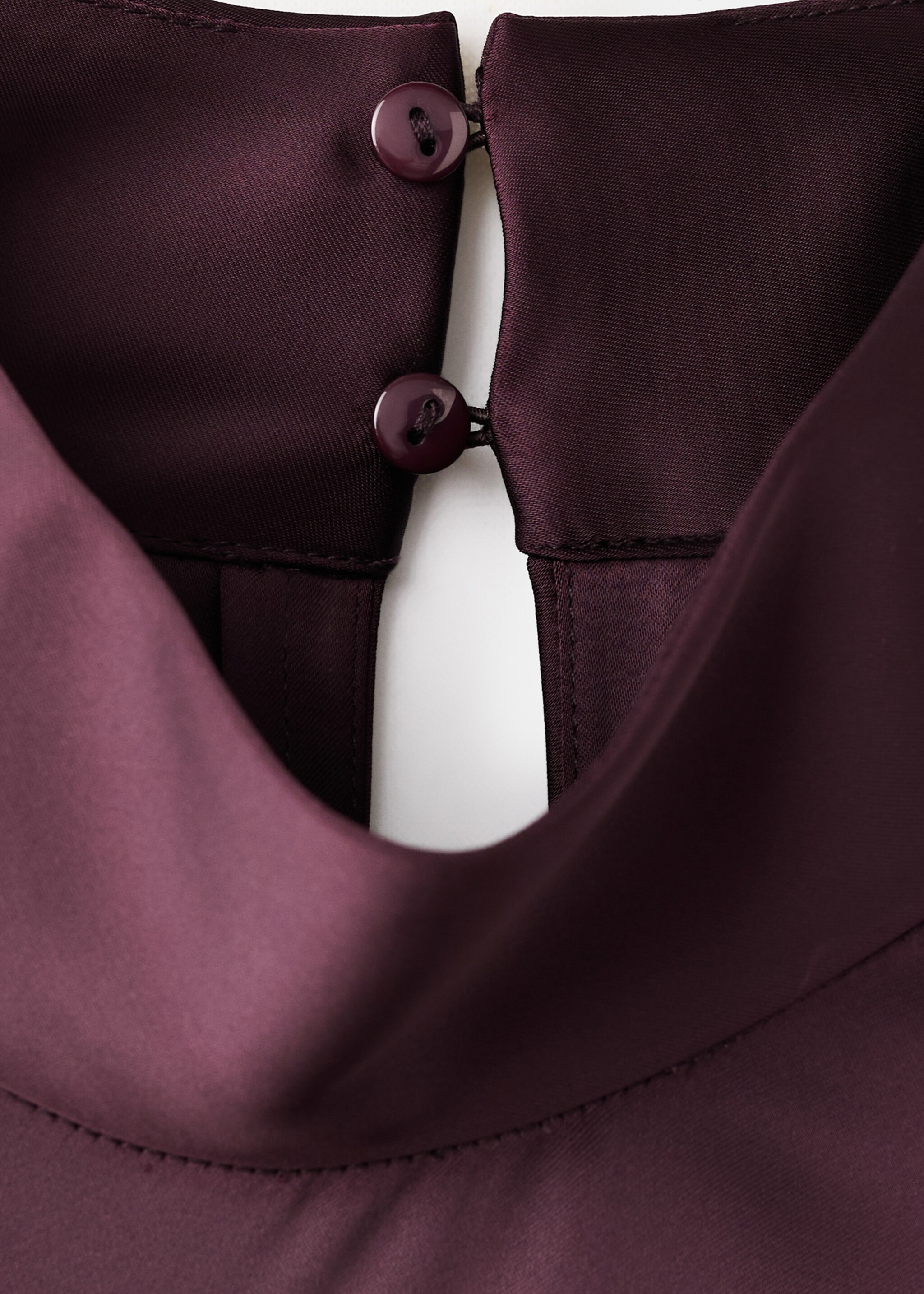 Satin high-neck dress - Details of the article 0, Cherry. Ref: 27061238-00.