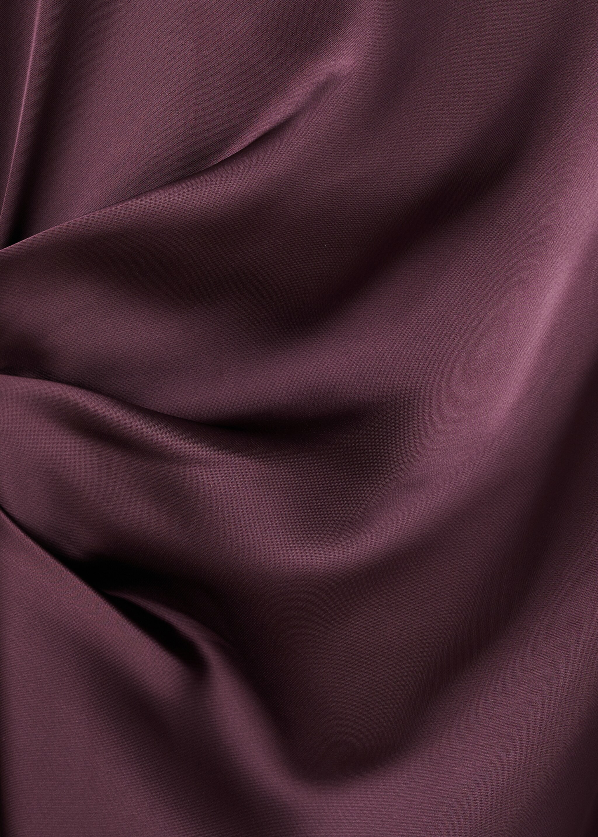 Satin high-neck dress - Details of the article 8, Cherry. Ref: 27061238-00.