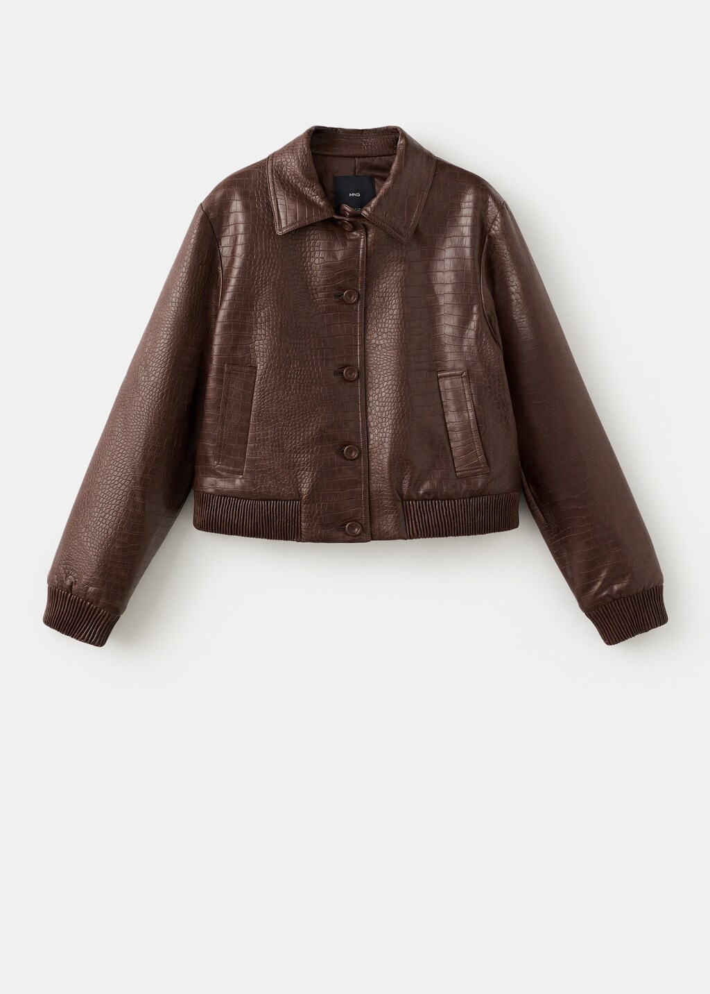 Croc-effect bomber jacket - image 5
