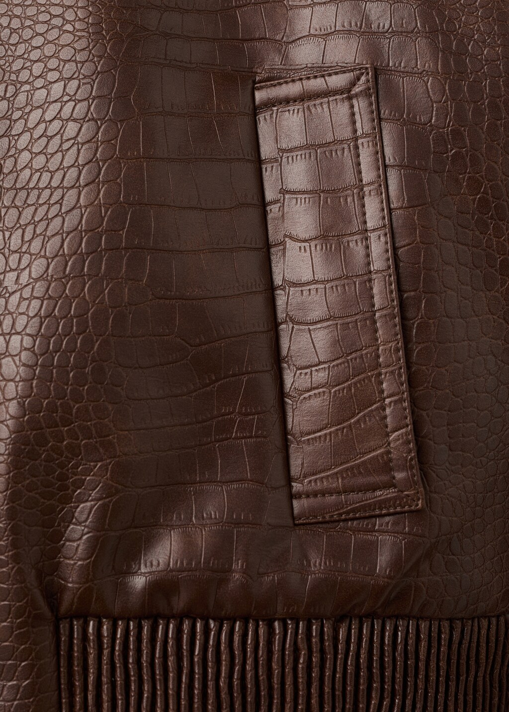 Mango Croc-effect bomber jacket thumbnail