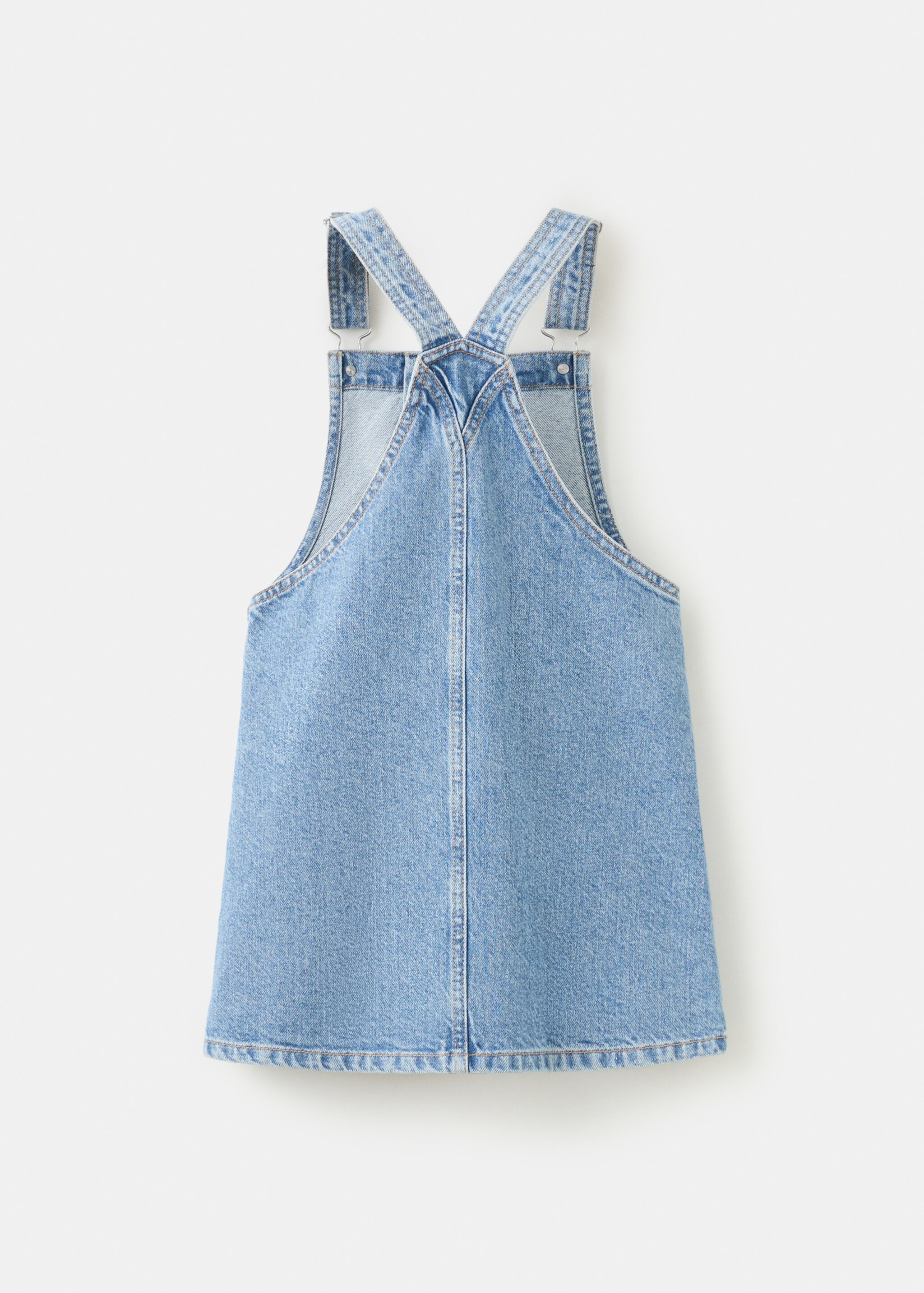 Short denim pinafore - Reverse of the article, Medium Blue. Ref: 27061240-00.