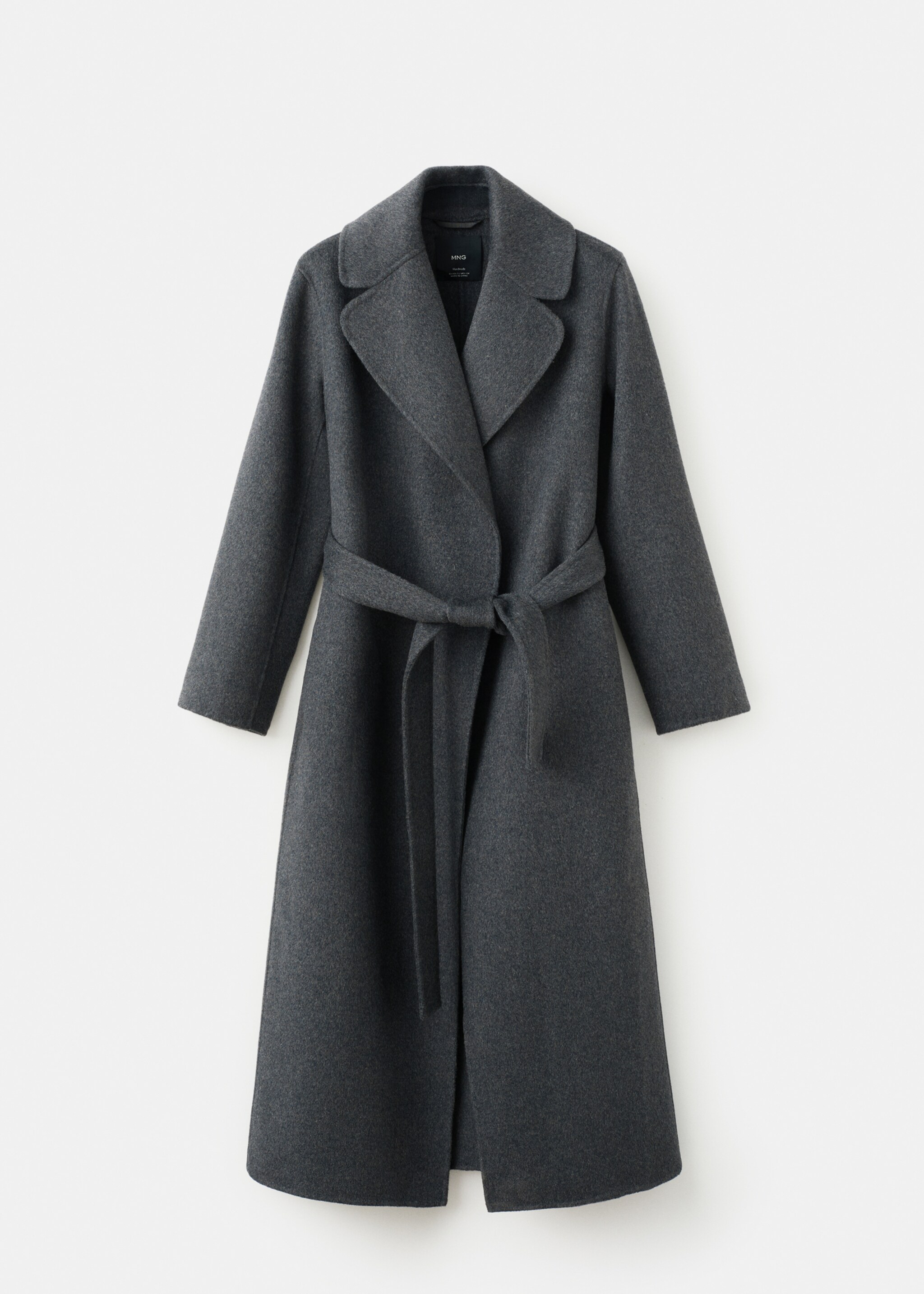 Handmade wool coat with belt - Article without model, Grey. Ref: 27061241-00.