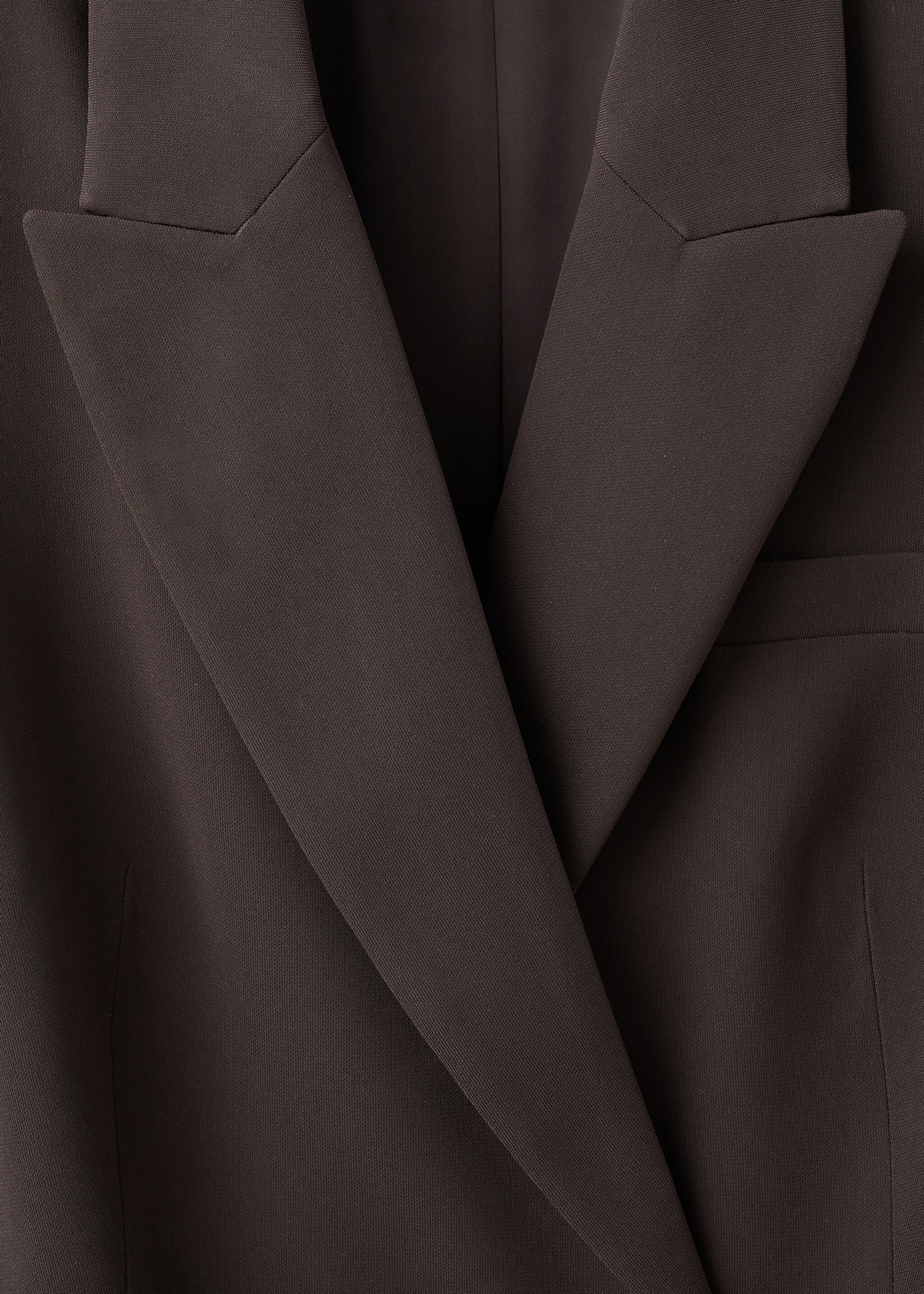 Blazer-style dress with belt - Details of the article 0, Chocolate. Ref: 27061242-00.