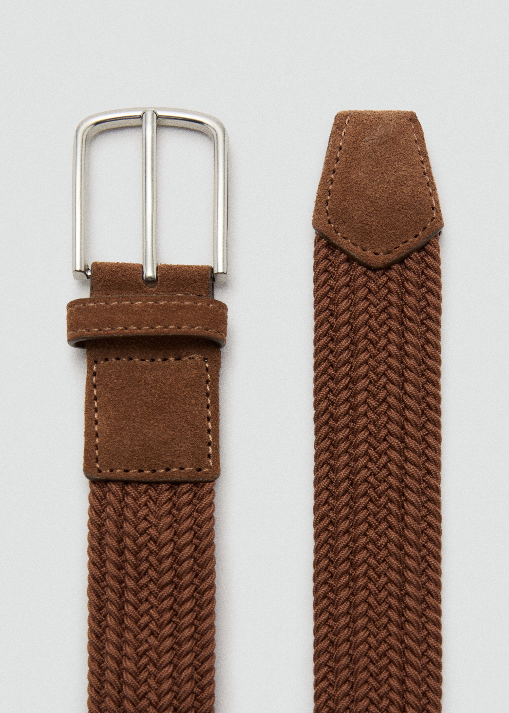 Braided elastic belt - Medium plane, Medium Brown. Ref: 27061244-00.