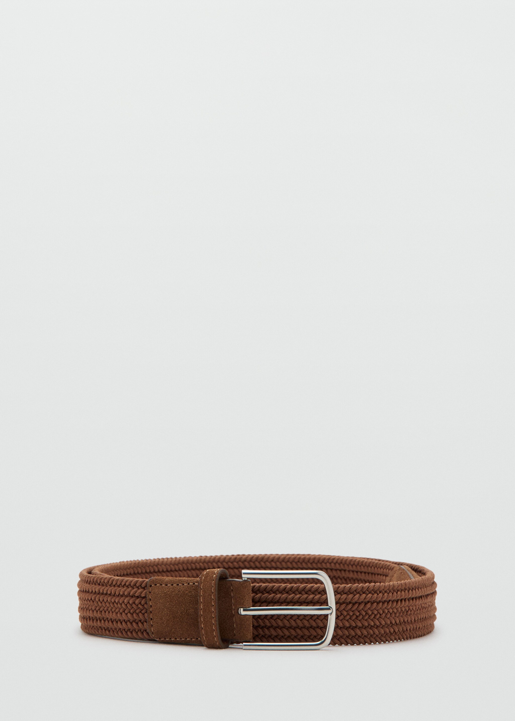Braided elastic belt - Article without model, Medium Brown. Ref: 27061244-00.