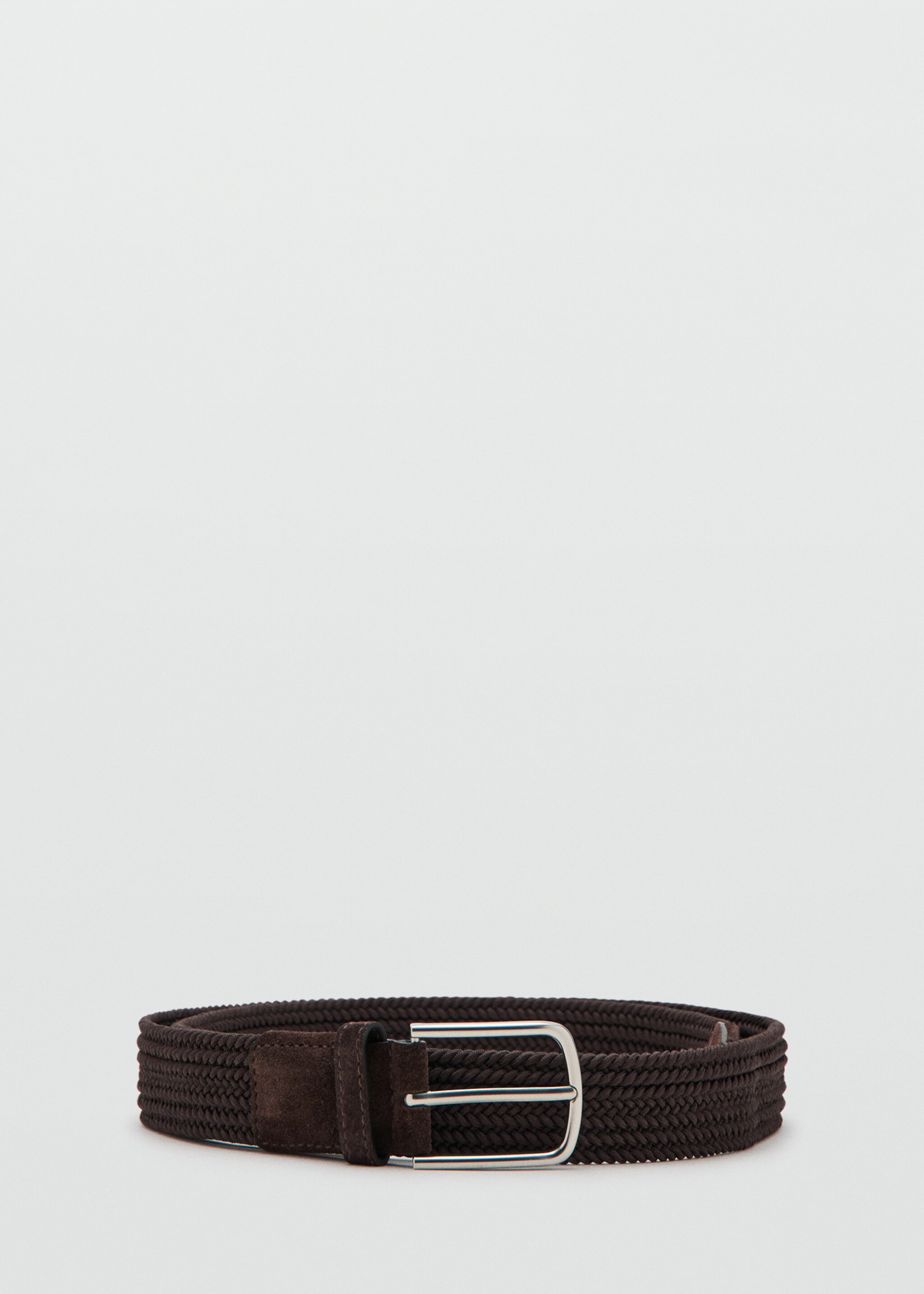 Braided elastic belt - Article without model, Chocolate. Ref: 27061244-00.